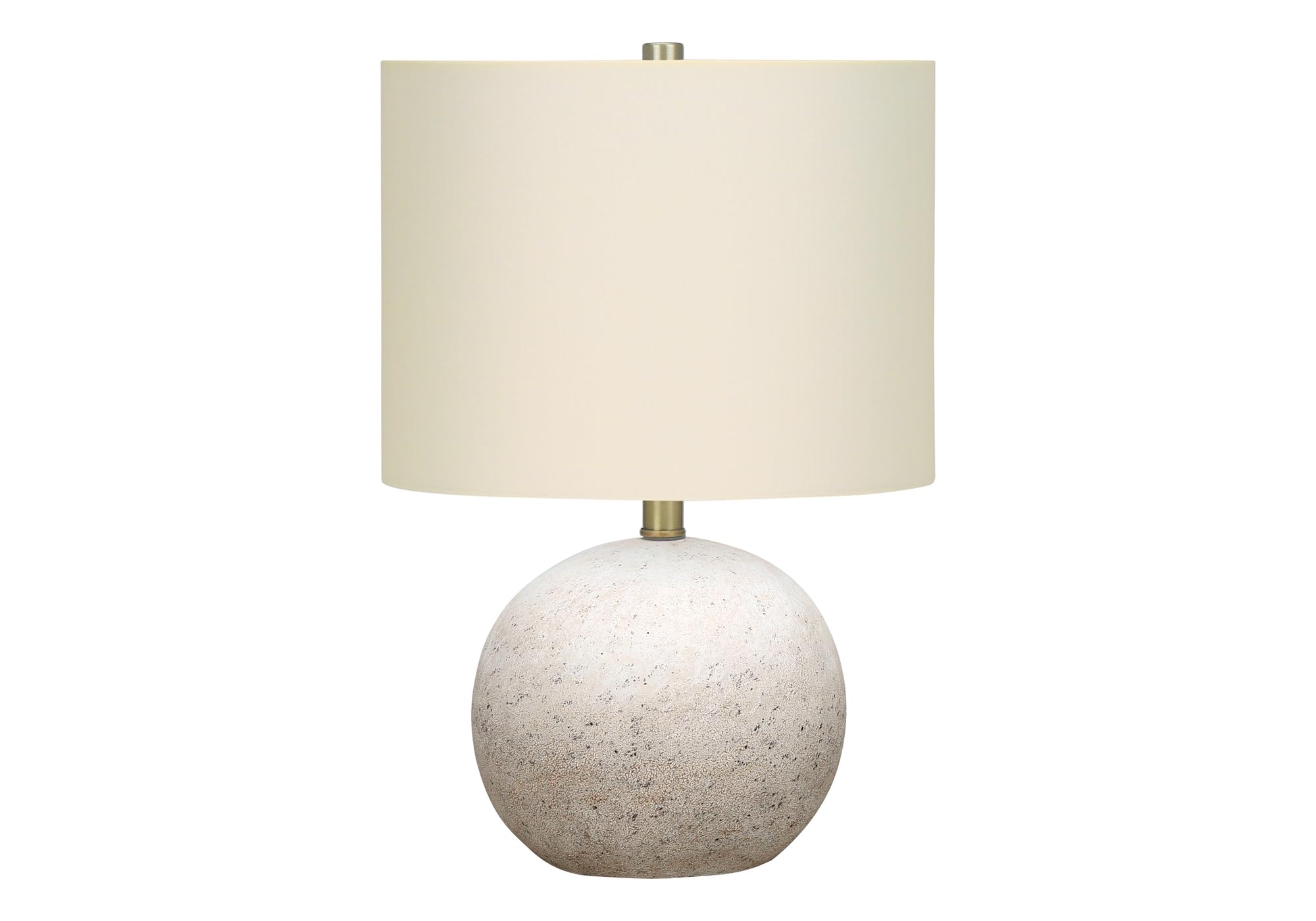 Monarch Specialties I 9717 Table Lamp, Grey Concrete, Ivory Shade, 13inL x 13inW x 19.5inH, Contemporary Design