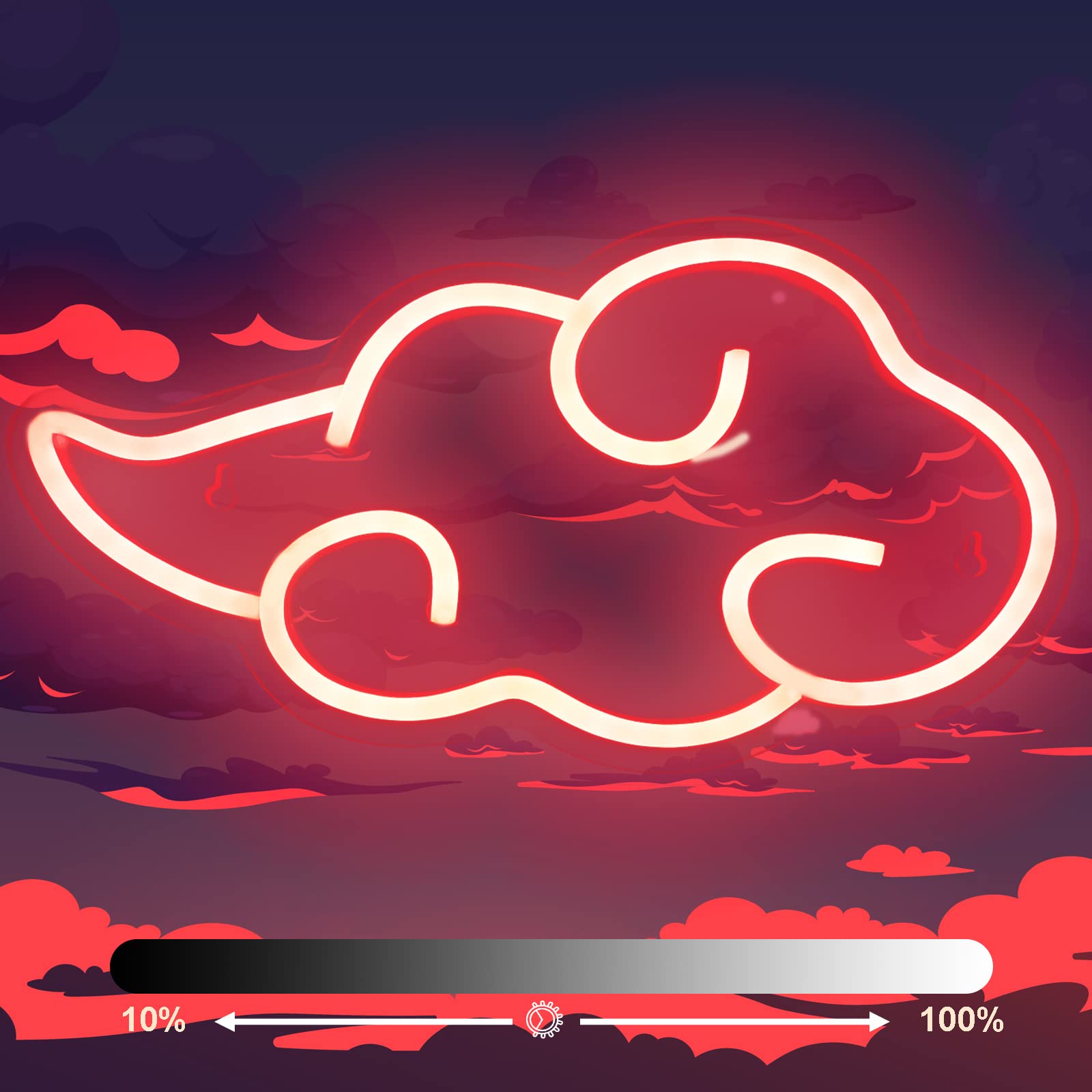 Dleouly LED Neon Sign, Red Cloud Wall Decor, USB Night Light, 12x7in Acrylic, Adjustable Brightness for Bedroom, Game Room, Man Cave
