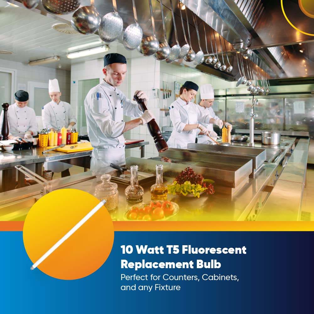 Technical Precision F10T5 Fluorescent Bulb - 10W Warm White 3000K - 16.25 Inches - Glass - 1 Pack