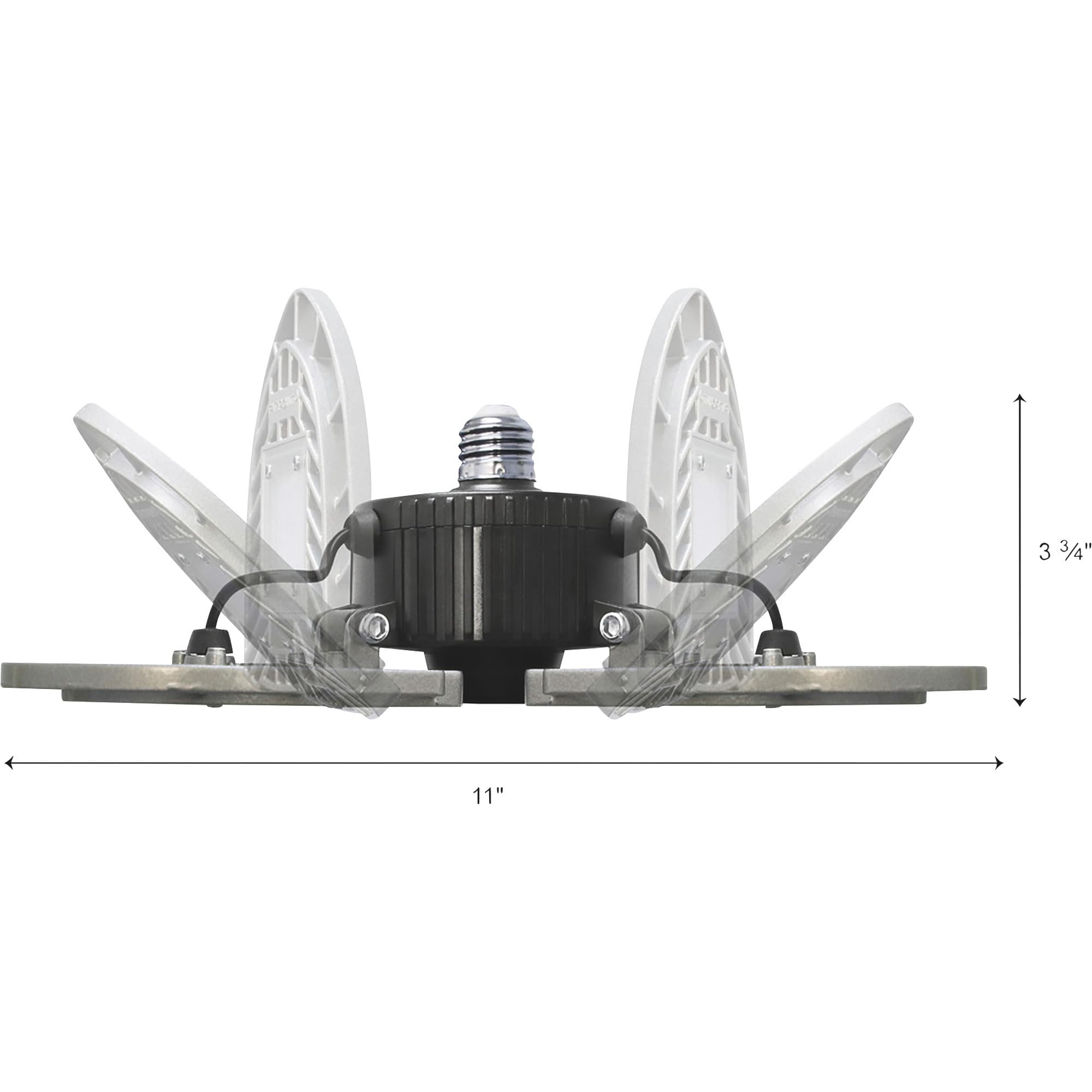 WCI FarPoint LED Garage/Ceiling Light - 6000 Lumens, Model FLFB6004, Black and Silver, Durable Plastic