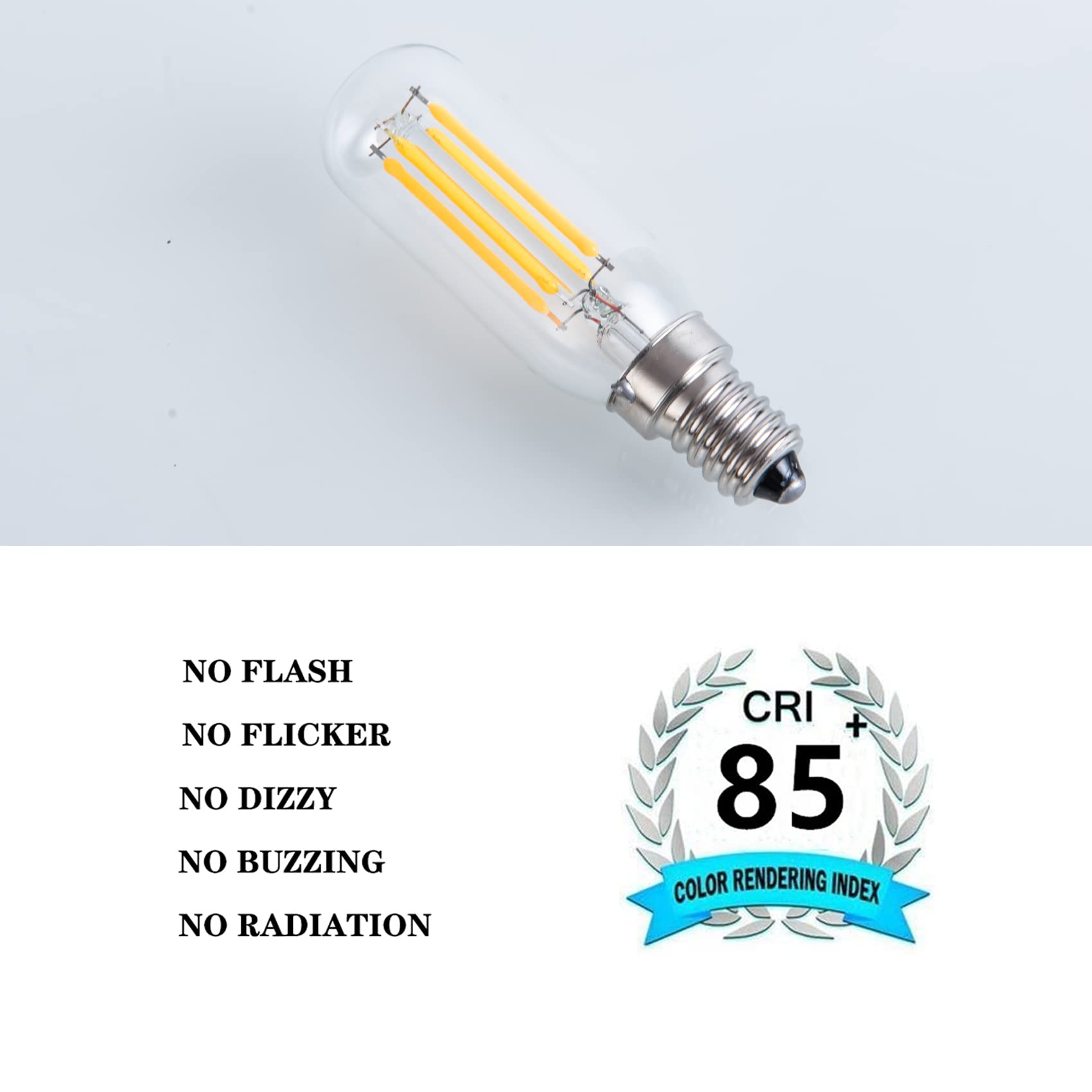 SHUWDKAR E14 LED Candelabra Bulb, 4000K Neutral White, 40W Equivalent, Glass, 6 Pack