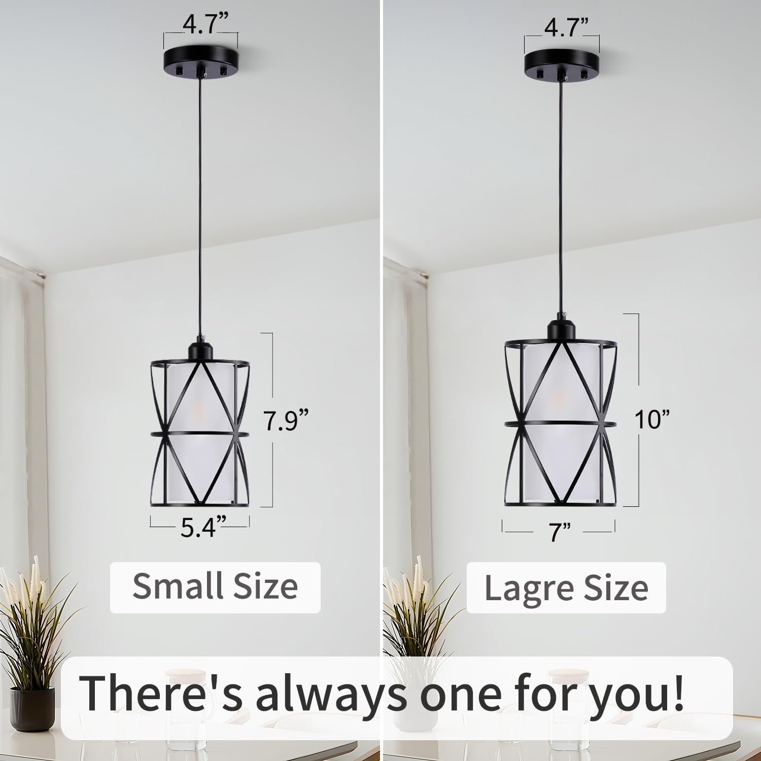 Zlierop Pendant Lights - Matte Black Kitchen Island Lights, Modern Cylindrical Pendant Light Fixtures With Frosted Glass, Small