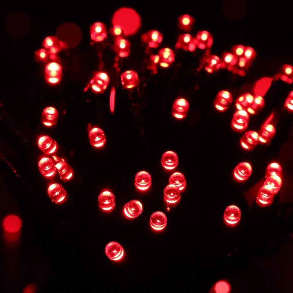 Joomer Battery Operated Red Fairy Lights, 66ft, 200 LED, Waterproof, 8 Modes, Model 787894690165