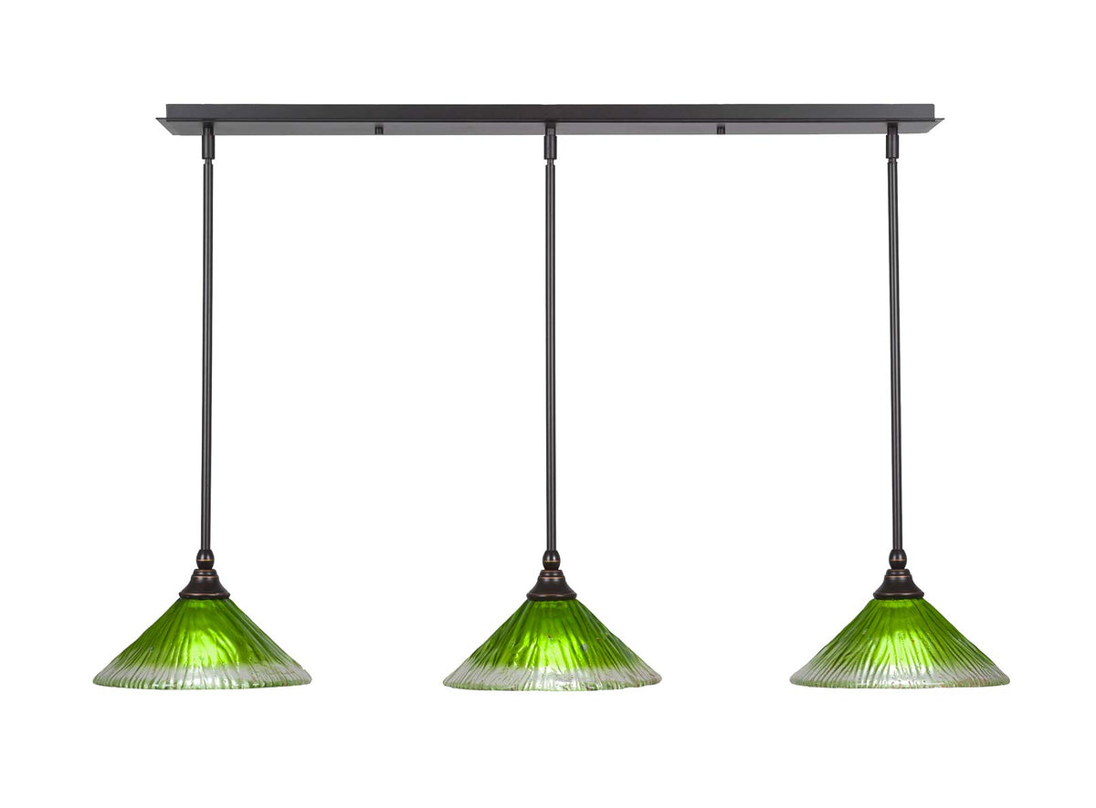 Toltec Lighting 3 Light Linear Pendalier In Dark Granite (36-Dg-437)