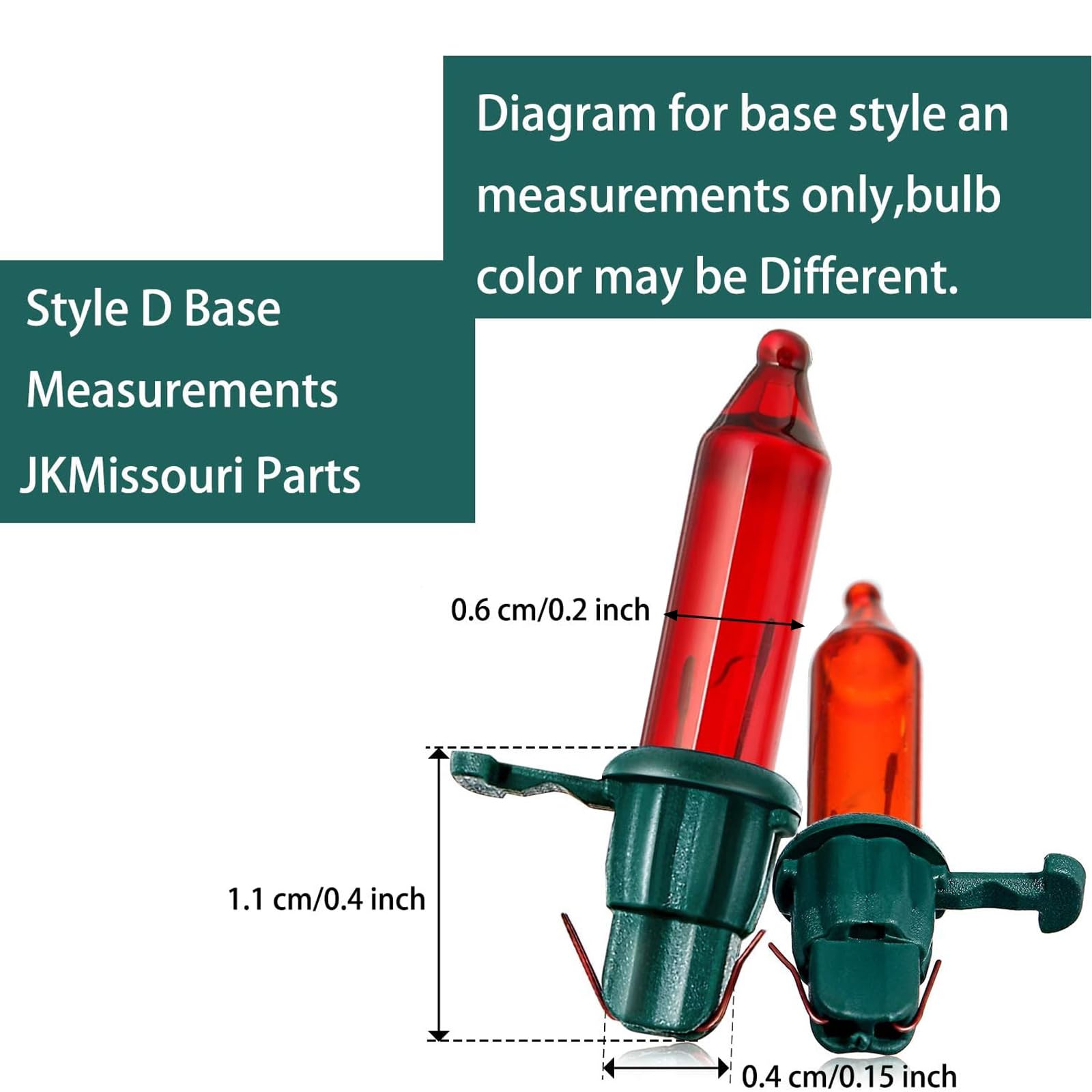 Mudder 60 Count Replacement Christmas Tree Light Bulbs 2.5V 0.425 Watt Replacement Bulb Mini Incandescent Wire String Lights Decoration For Prelit Xmas Tree(Green Base With Colorful Bulb)