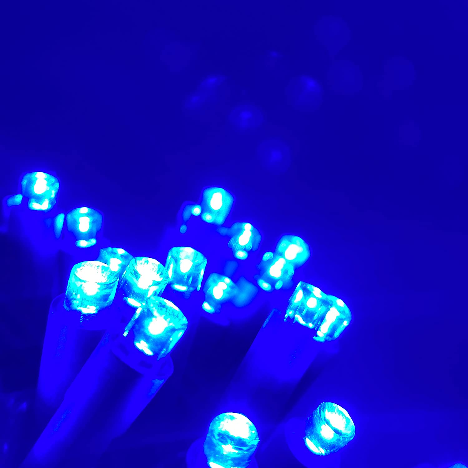 Everfit Lighting 50 Count 5Mm Led Christmas Lights Set, Blue, 17Ft Green Wire, Outdoor Mini String Lights For Halloween & Holiday Decor