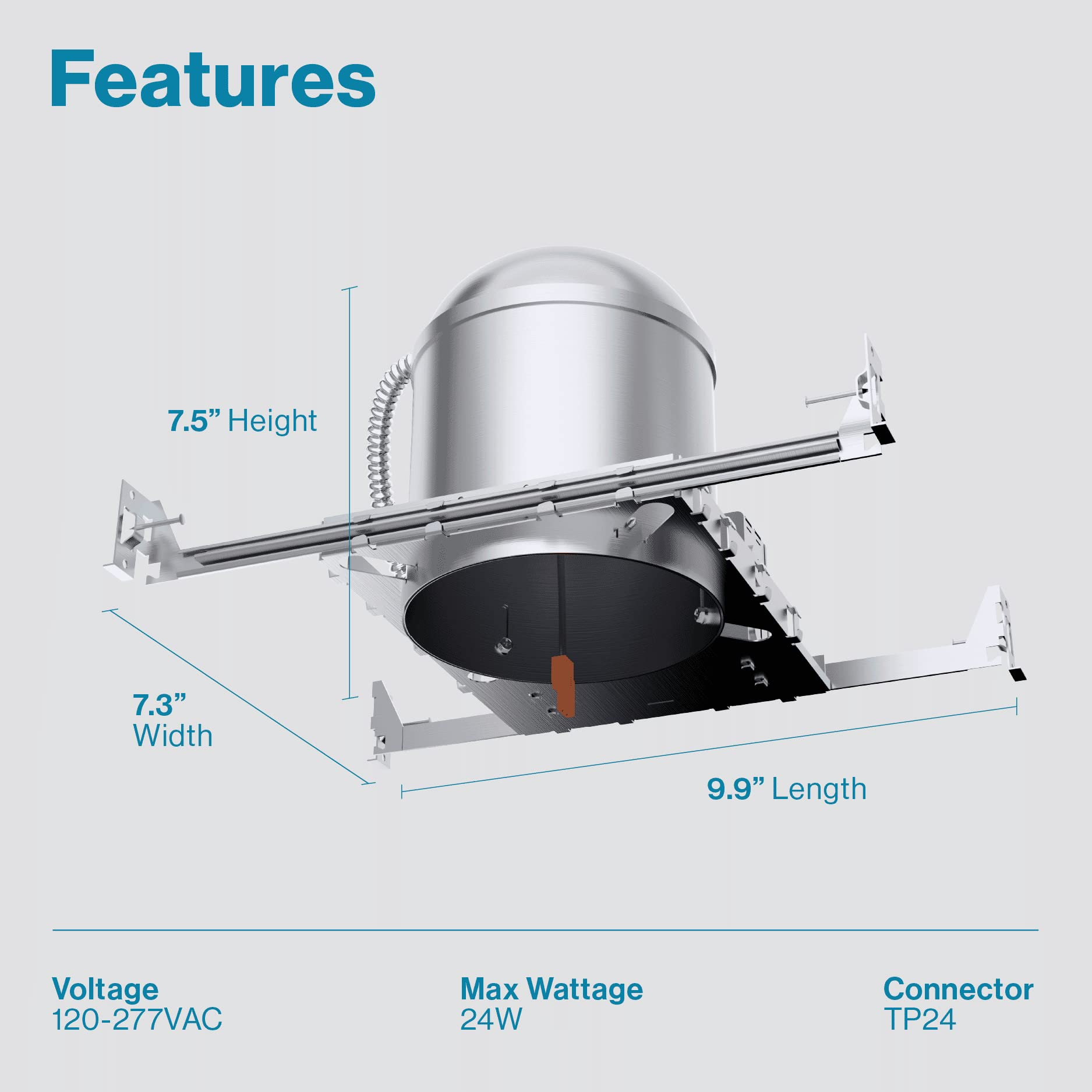 Sunco 24 Pack 6 Inch Recessed Lighting Housing Can Light New Construction Air Tight Ceiling Can 120-277V Hard Wired, Tp24 Connec