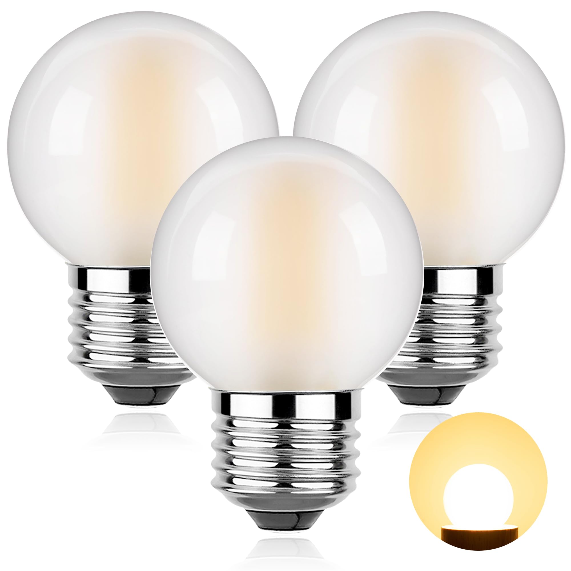 Sphoon Dimmable Led 4W Globe Light Bulb,40W Equivalent E26 Standard Screw Base Small Decorative Bulb For Vanity,Bathroom,Wall Sc