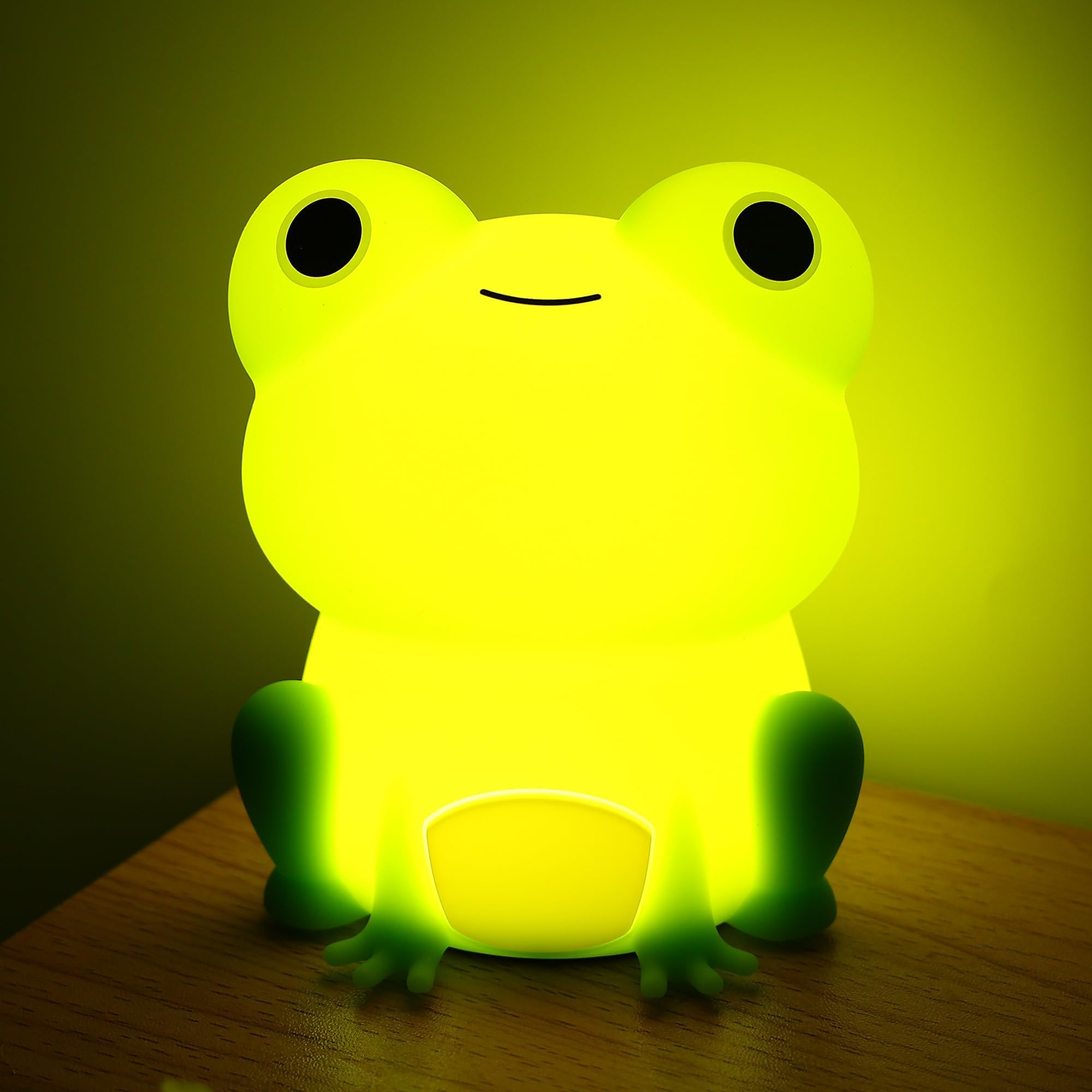 Attivolife Cute Frog Night Light For Kid  Squishy Animal Silicone Lamp  Rechargeable Portable And Dimmable Touch Control  Best Bedroom Bedside Decor Christmas Birthday Gift For Boy Girl Toddler