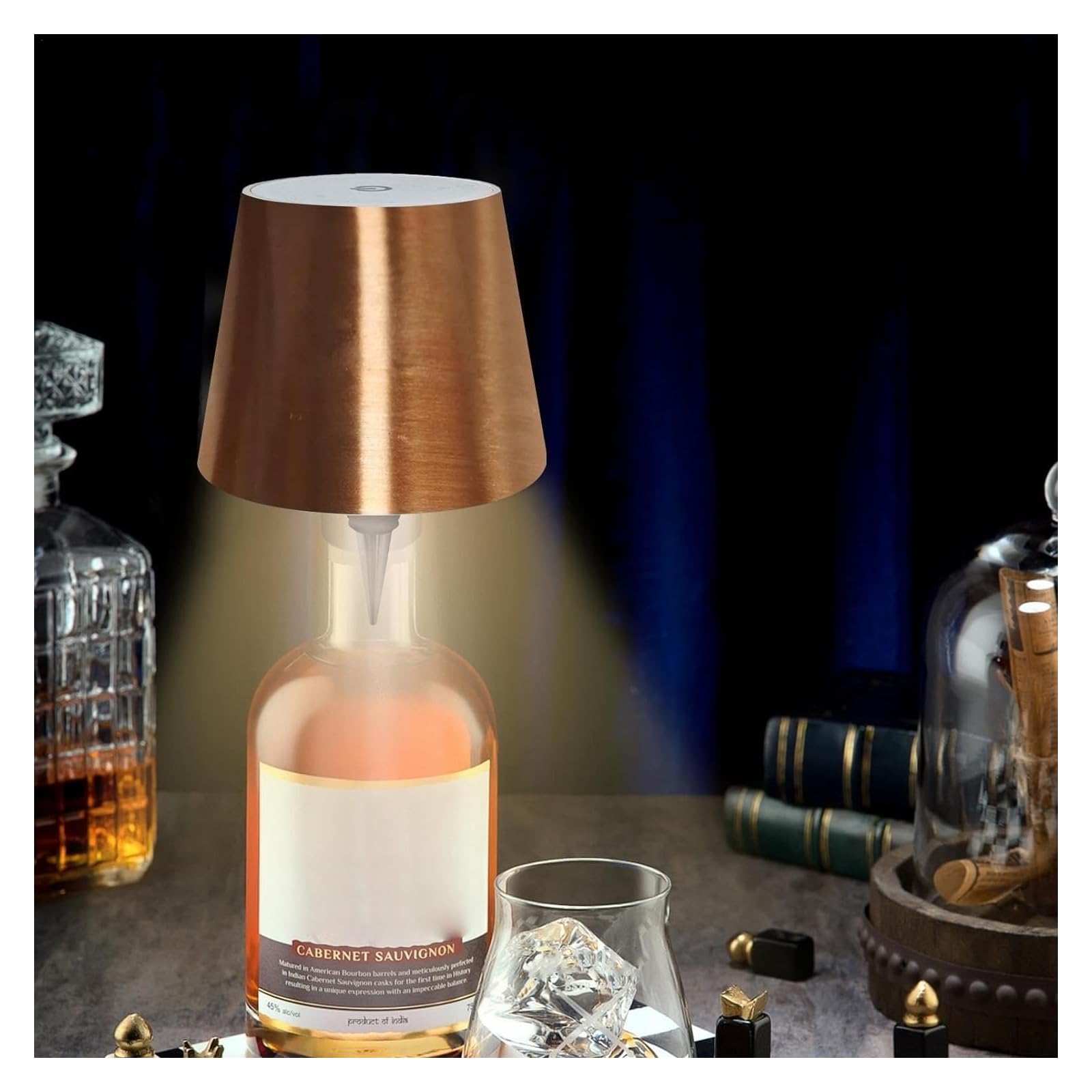 Neioaas Wireless Bottle Lamp,2025 New 3 Color Stepless Dimming Wireless Wine Bottle Lamp, Usb Rechargeable Touch Led Wine Bottle