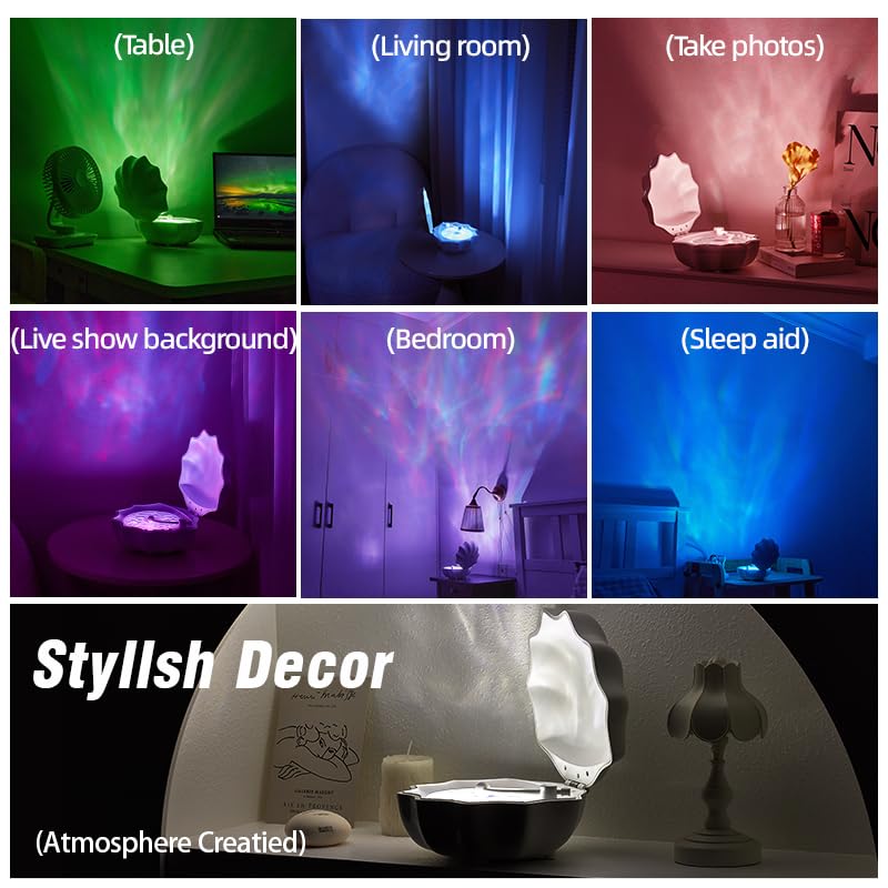 PILIPALASTAR Northern Lights Projector with Bluetooth Speaker, White Noise, Purple, Model Z6