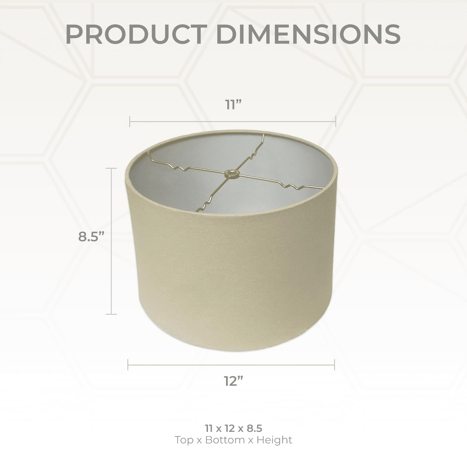 Royal Designs Shallow Drum Lamp Shade HB-610-12LNBG-2, Linen Beige, 11x12x8.5, 2 Pack, Wood/Cast Iron/Metal/Silk