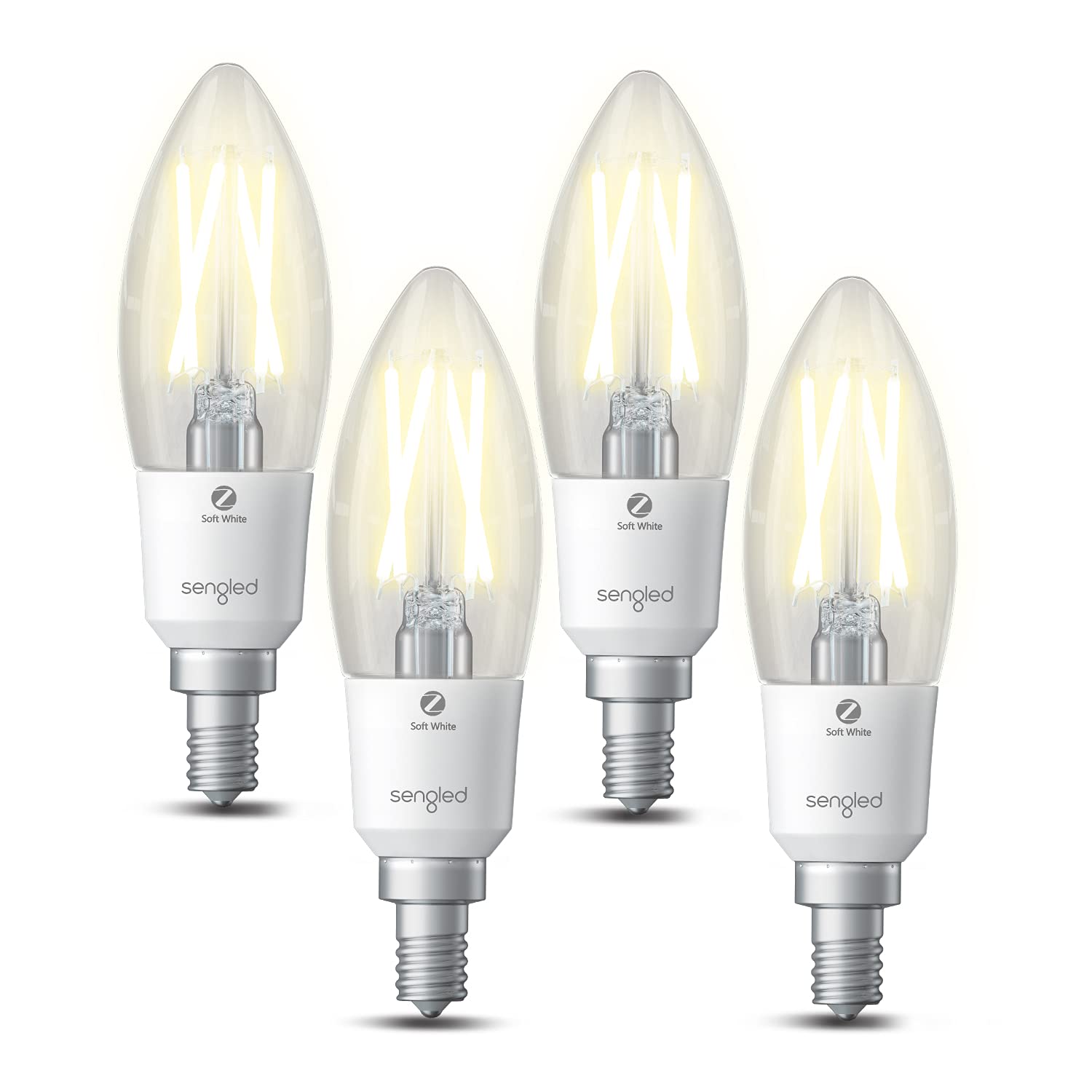 Sengled Zigbee Smart Light Bulbs, Soft White, 4 Count, Candelabra B11, Model E1F-N9GW, Compatible with SmartThings and Echo