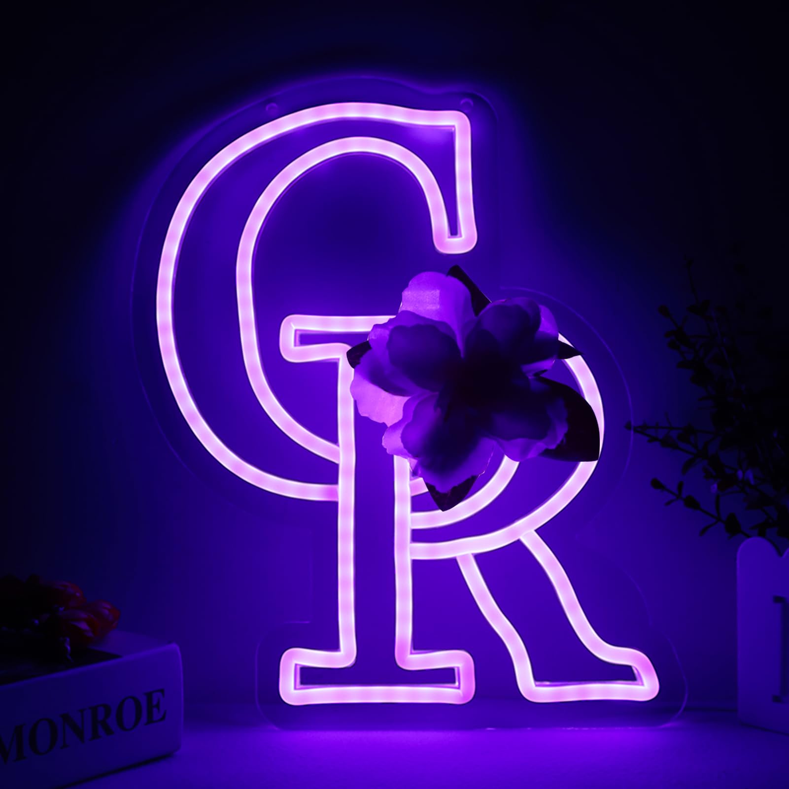 Balanar LED Neon Sign for Garage or Man Cave Decor, Baseball Team Logo, 15.7 x 12.2 Inch, Glass, B-CR