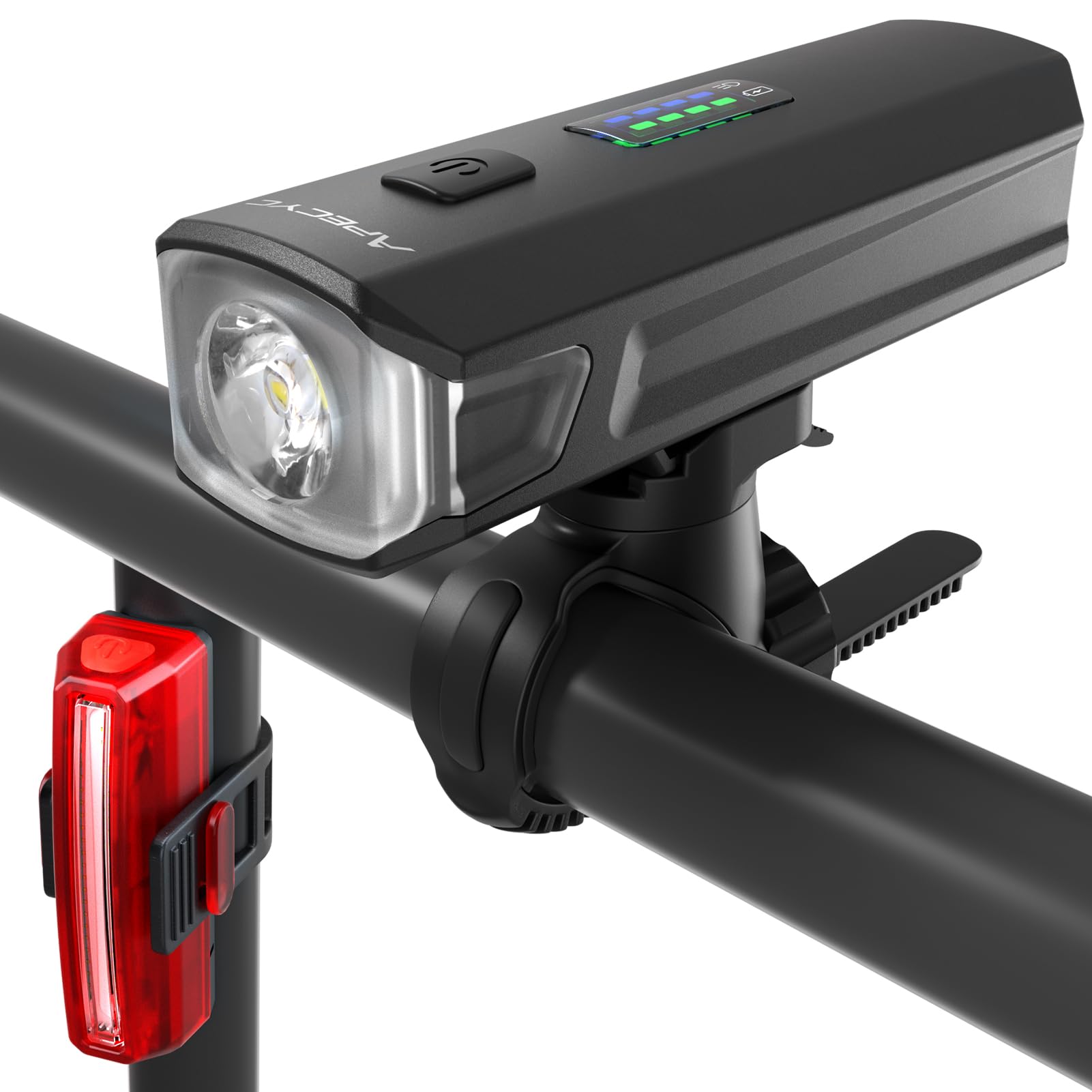 APECYC Bike Lights for Night Riding, Bicycle Front Headlight and Back Taillight with 4+5 Light Modes, USB Rechargeable Bright Bi