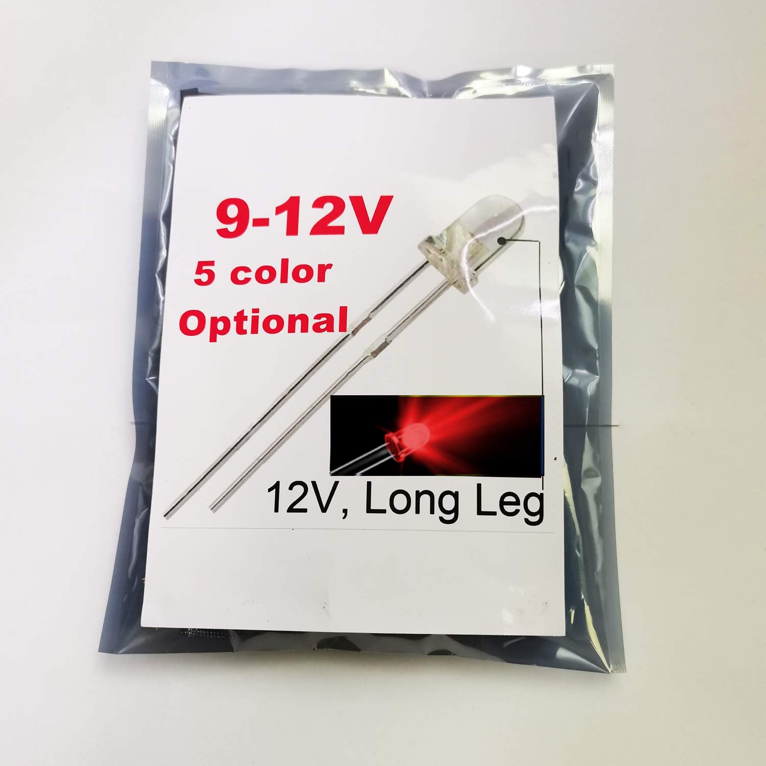 50Pcs 12V 3Mm Red Led Built-In Resistor 9V Gauge Cluster Instrument Light Emitting Diodes