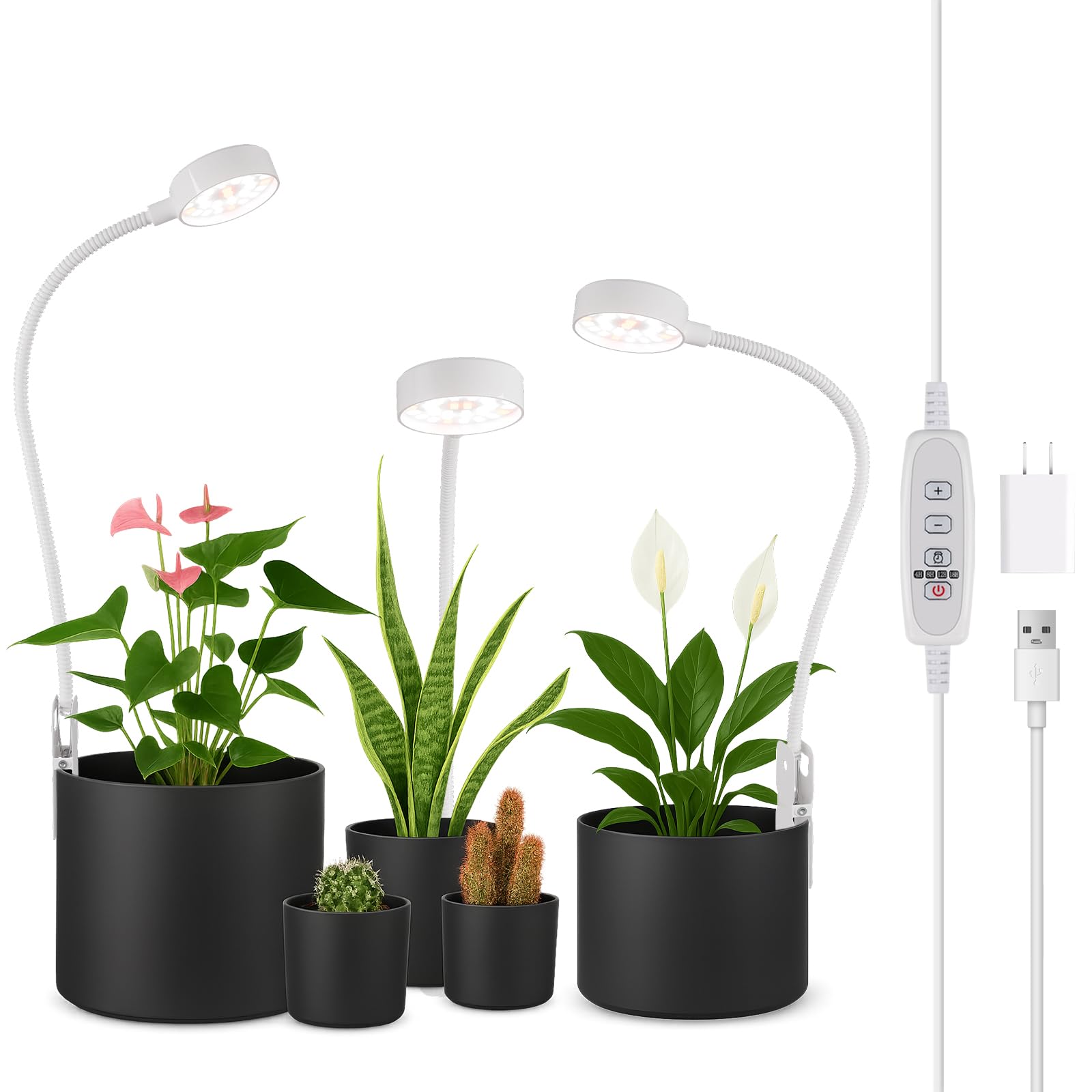 Grow Lights for Indoor Plants, Pot Clip LED Plant Lights for Indoor Growing, Full Spectrum, Plant Lamp with 5-Level Dimmable, Au