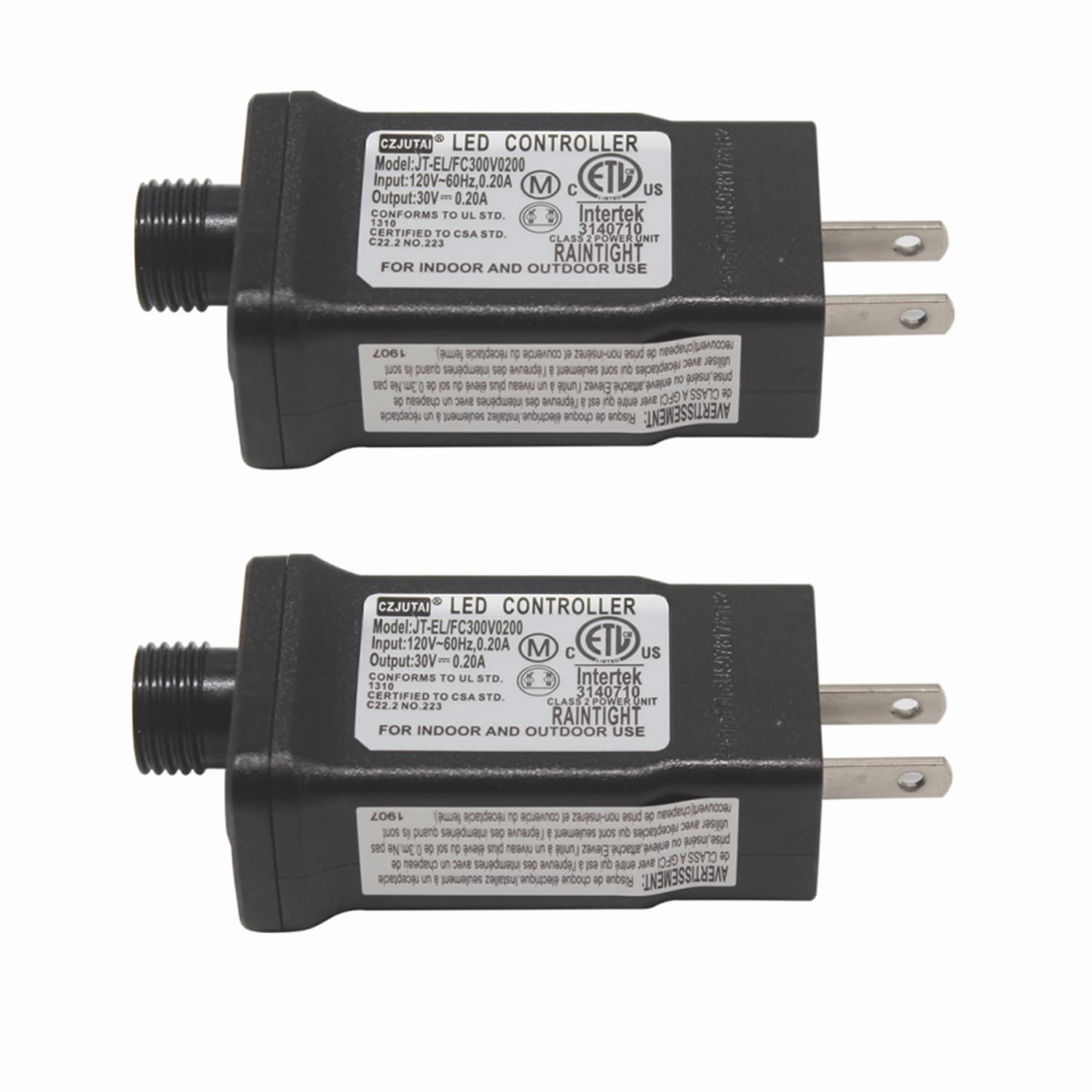 LED Transformer CZJUTAI 30V LED Controller Class 2 Power Supply, IP44 Waterproof Low Voltage Transformer US Plug for Christmas L