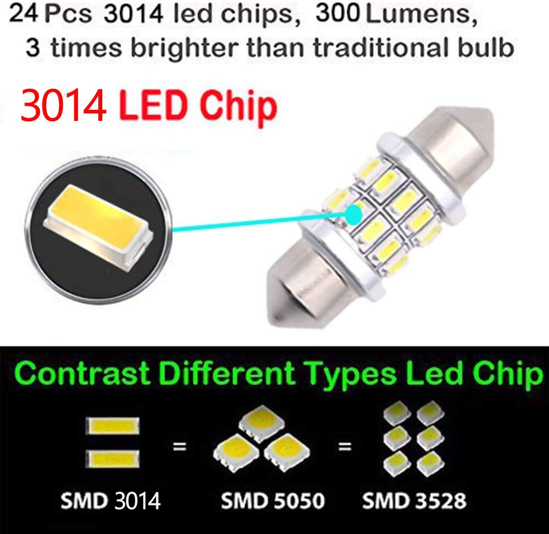 Shangyuan 31Mm Marine Led Festoon Bulb For Navigation Light, Boat Light Bulbs For Boat Anchor Light, Boat Navigation Lights, Mast Masthead Light, Super Bright 12 Volt Bulbs For Boat Lights 2Pcs