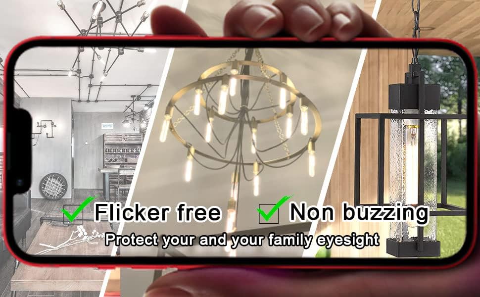 NOVELUX 7.3 Inch E26 Led Bulb 6W Dimmable, 5000K Daylight Edison Bulbs 800LM, Equal 80 Watt Tubular T10 T9 Long Clear Glass Ligh