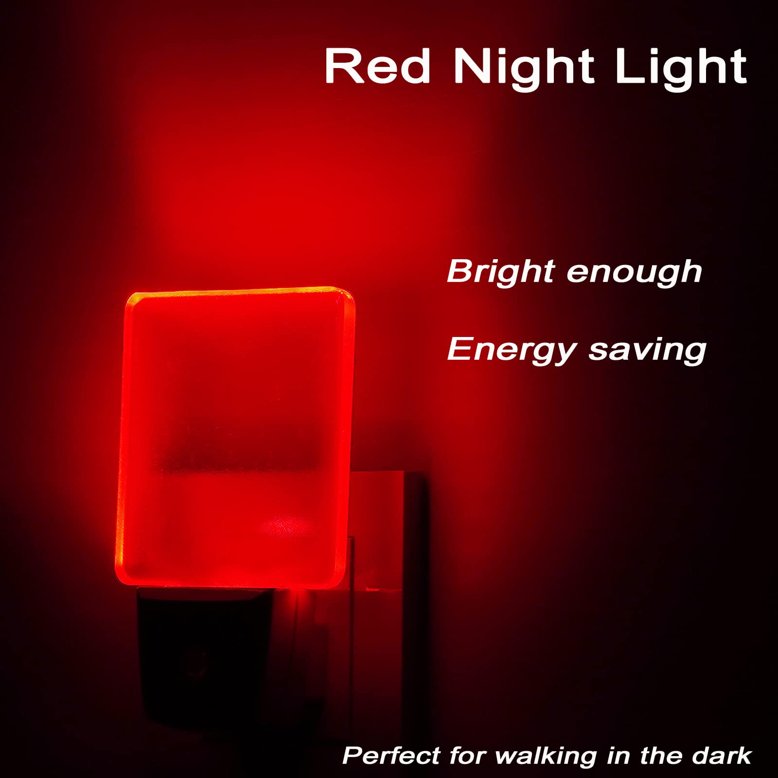 2 Pack 0.5W Plug in LED Night Light with Dusk to Dawn Sensor Red