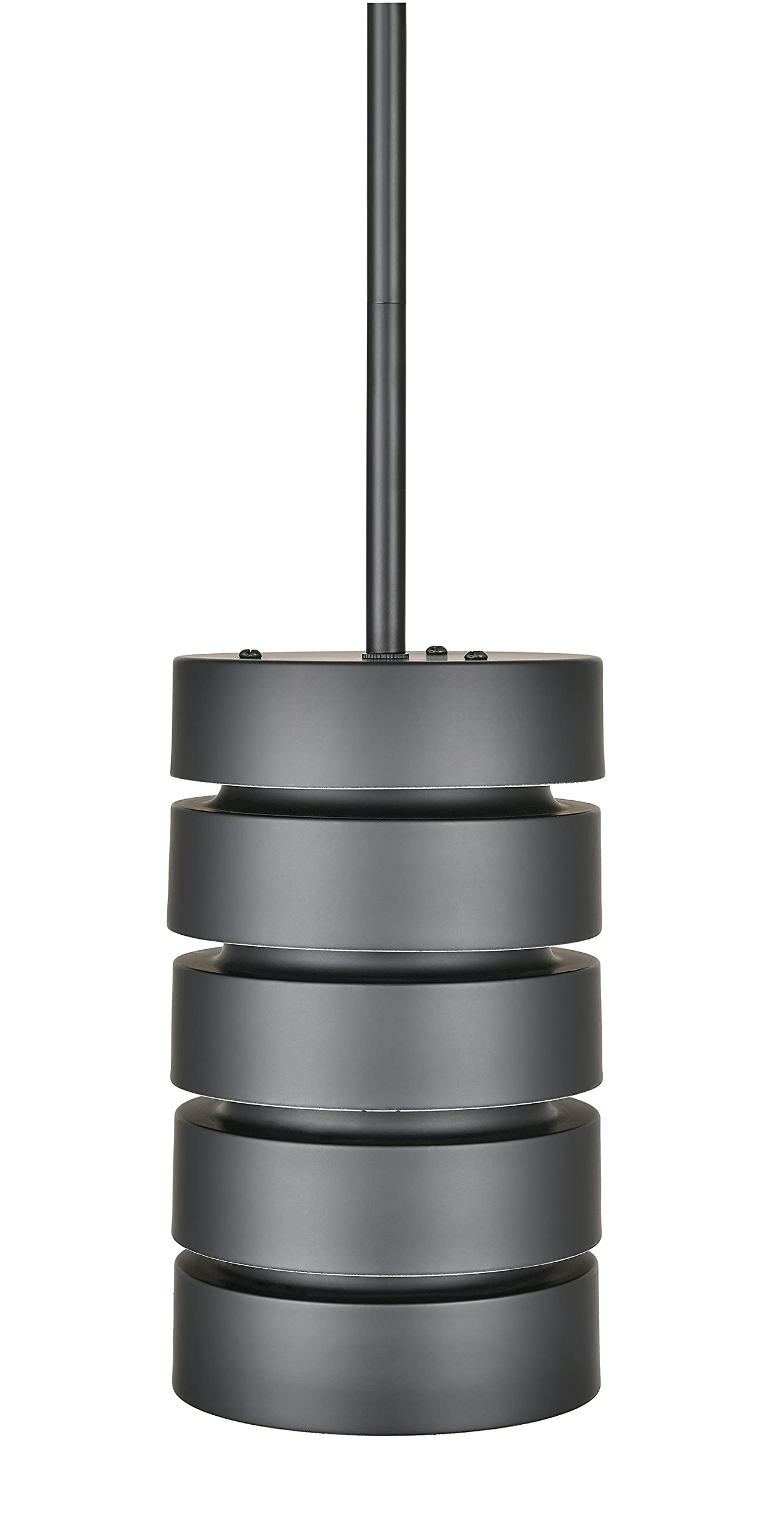 Linea di Liara Matte Black Pendant Light Fixture, Industrial Mini Pendant, Medium Size, Metal, Model LL-P516-5BLK-UPC
