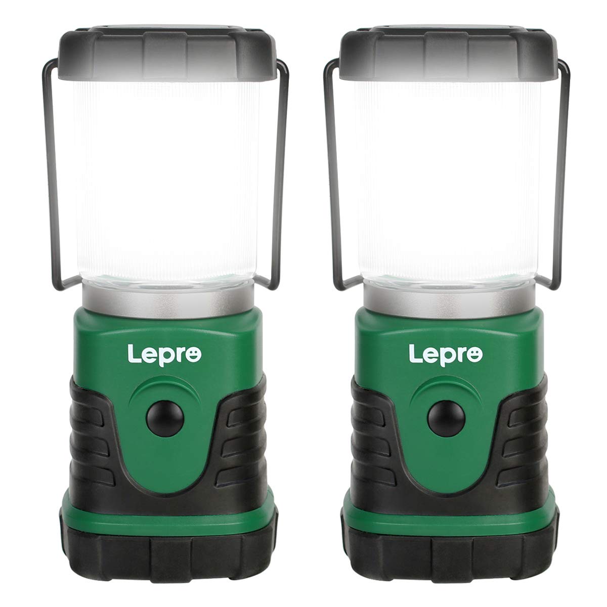 Lepro LED Camping Lantern, 350LM, 4 Light Modes, Battery Powered, White, Model PR330032-2, 2 Pack
