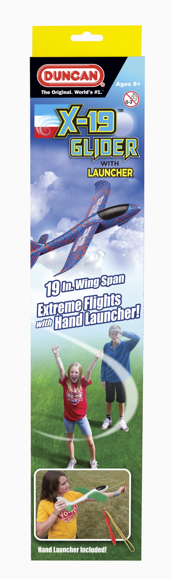 Duncan X-19 Glider with Reversible Wings- Yellow with Red Wings