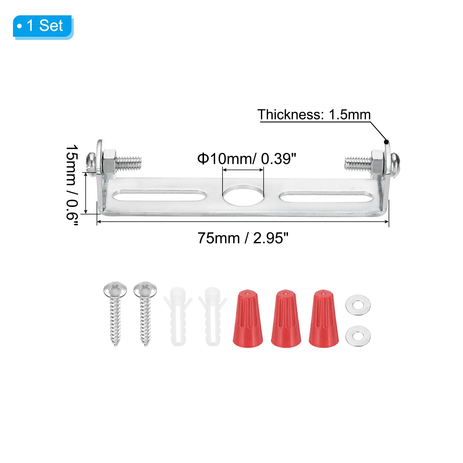 Patikil 75Mm (3'') Universal Light Fixture Mounting Bracket Kit, Light Crossbar Ceiling Light Plate With Screw For Wall Lights C