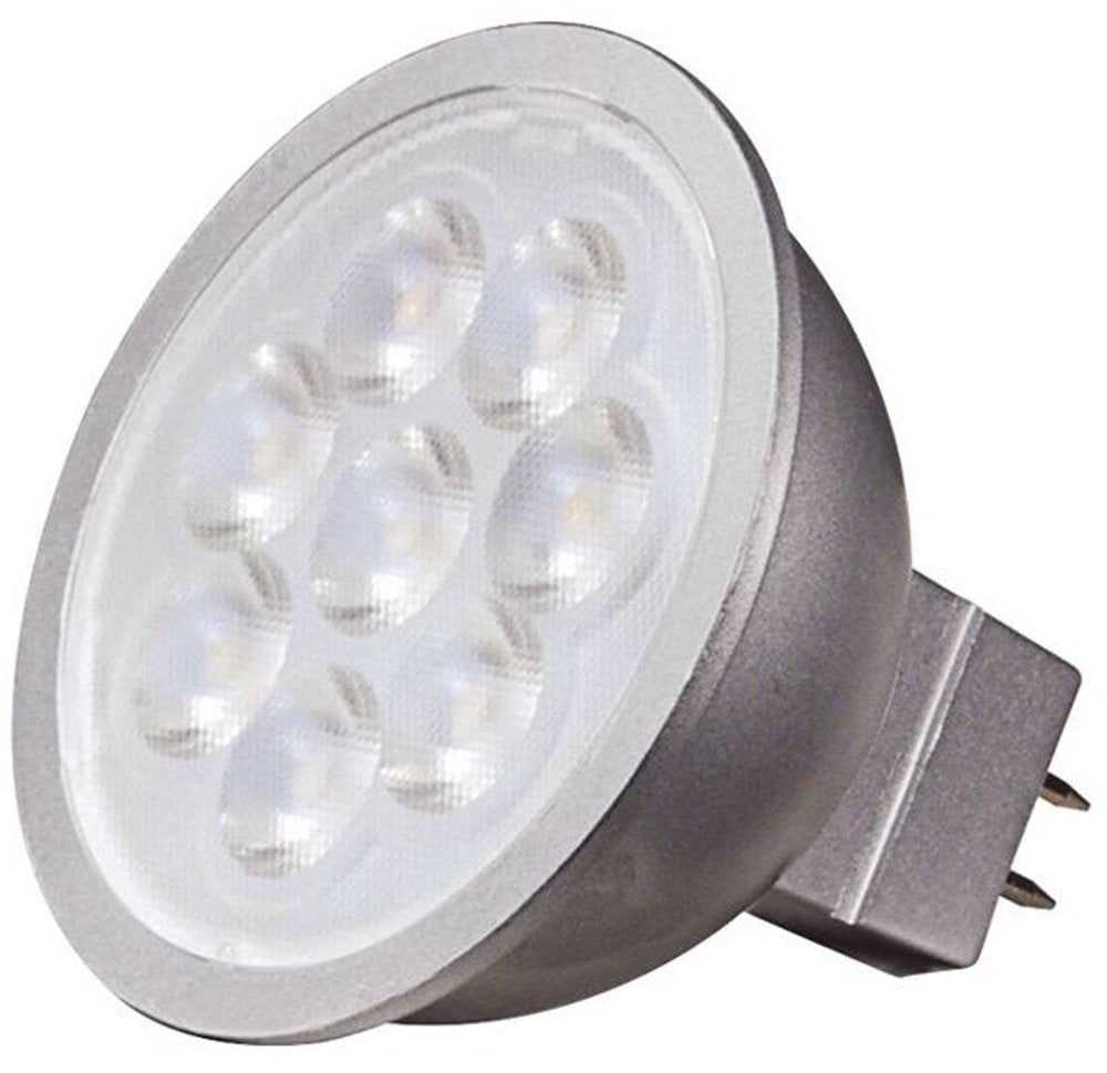 Satco LED MR16 Bulbs, 6.5W, 3000K, 25 Beam Spread, GU5.3 Base, 12V AC/DC, Pack of 12