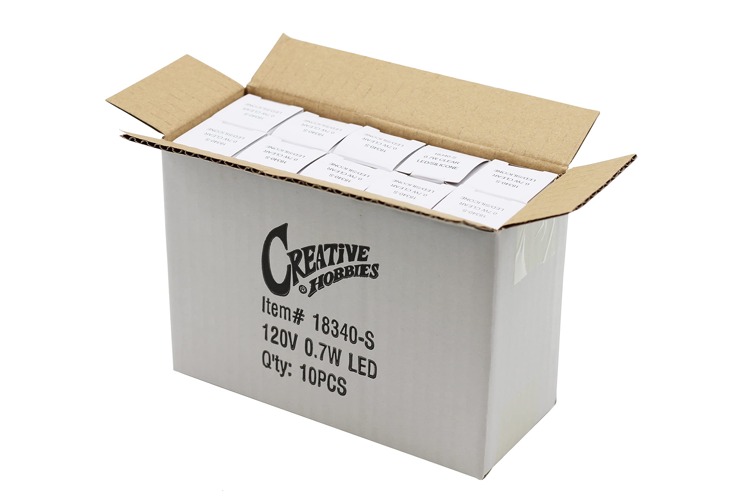 Creative Hobbies Silicone LED Night Light Bulbs, 0.7W Equivalent, 2700K Warm White, 10 Count, Model 18640-S