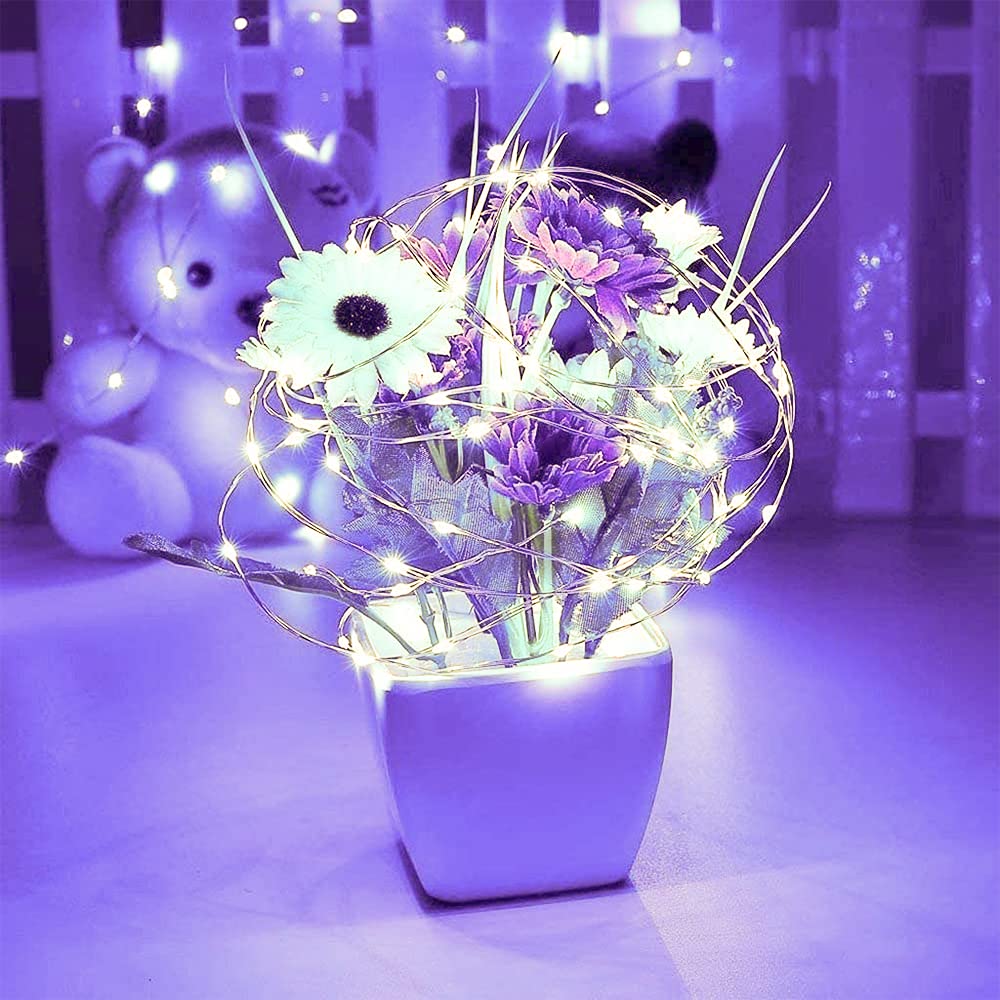 String Lights, Waterproof Led String Lights,2 Pack 20Ft 60 Led Festival Decorations Crafting Battery Powered Copper Wire Starry Fairy Lights