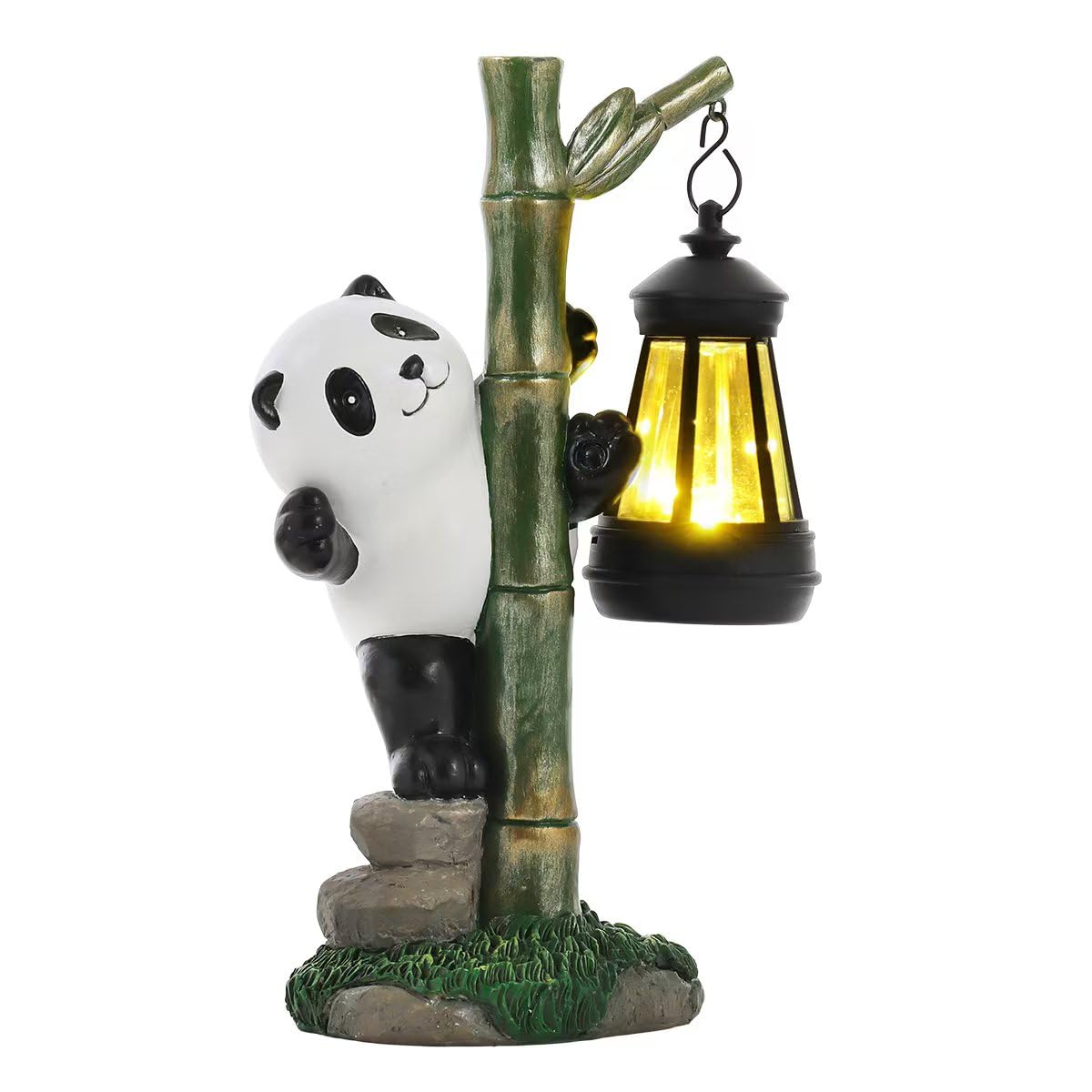 Solar Garden Decor Panda Gifts, Garden Yard Art Decor Panda Gifts for Women - Birthday Gifts for Panda Enthusiasts Grandma Mom W