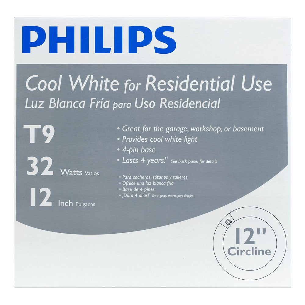 Philips Circline Fluorescent T9 Light Bulb 32W 12-Inch Bi-Pin Base Cool White Model 391177