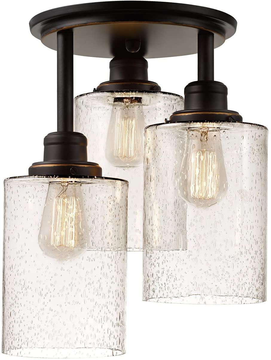 Eietonte 6 Pack Clear Seeded Glass Lamp Shades, 5.9In Height, 3.9In Diameter, 1.7In Fitter, Cylinder Bubble Glass Shade Covers, Seeded Glass Replacement For Pendant Light Chandelier Wall Sconce