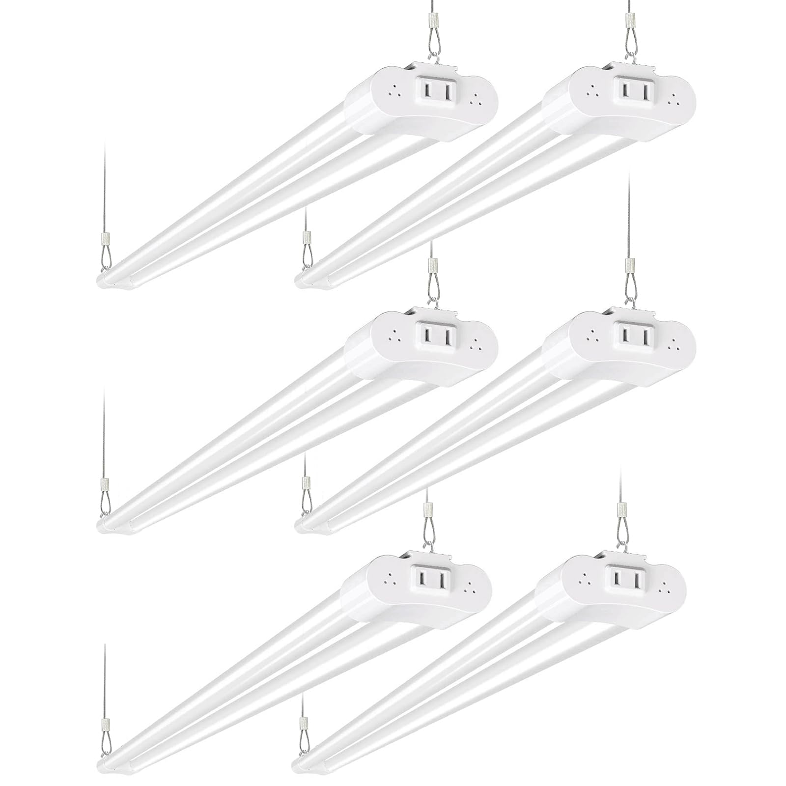 hykolity 4FT Linkable LED Shop Light Fixture, 4400lm, 42W Equivalent, 5000K Daylight, White, Model HB-Q10-50, 