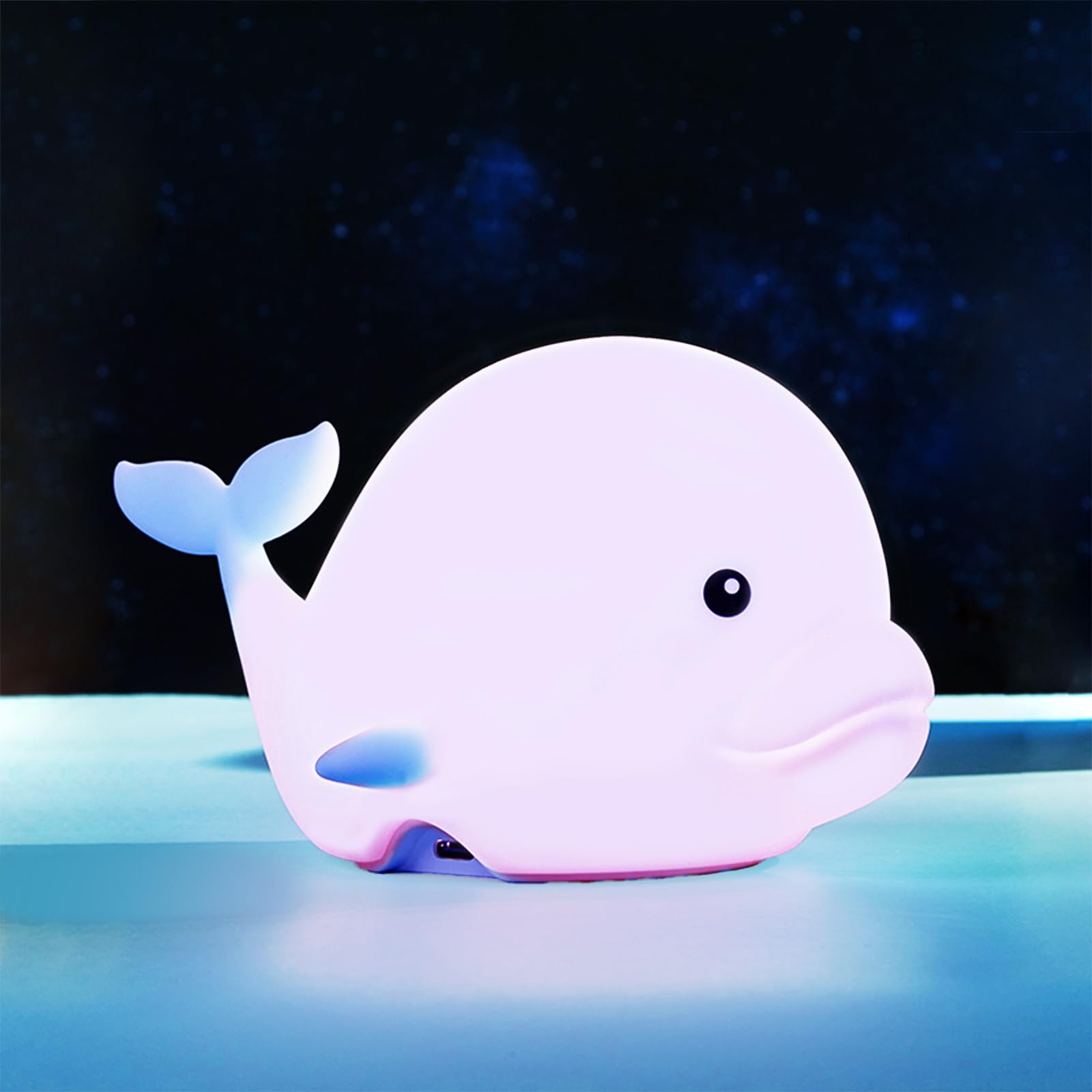 NCBNCB Dolphin Night Light for Kids Cute Night Light,16 Colors Silicone Dimmable Baby Night Lights for Nursery, Rechargeable Nig