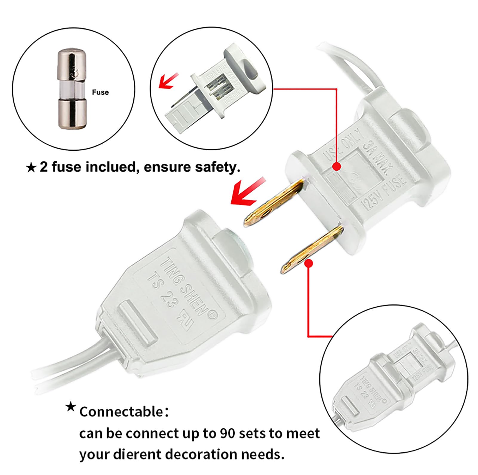 Multi-Sparking Warm White Christmas Lights (11 Feet, 35 Count) - Led Christmas Tree Lights White Wire, Mini String Lights For Indoor And Outdoor Christmas Decorations