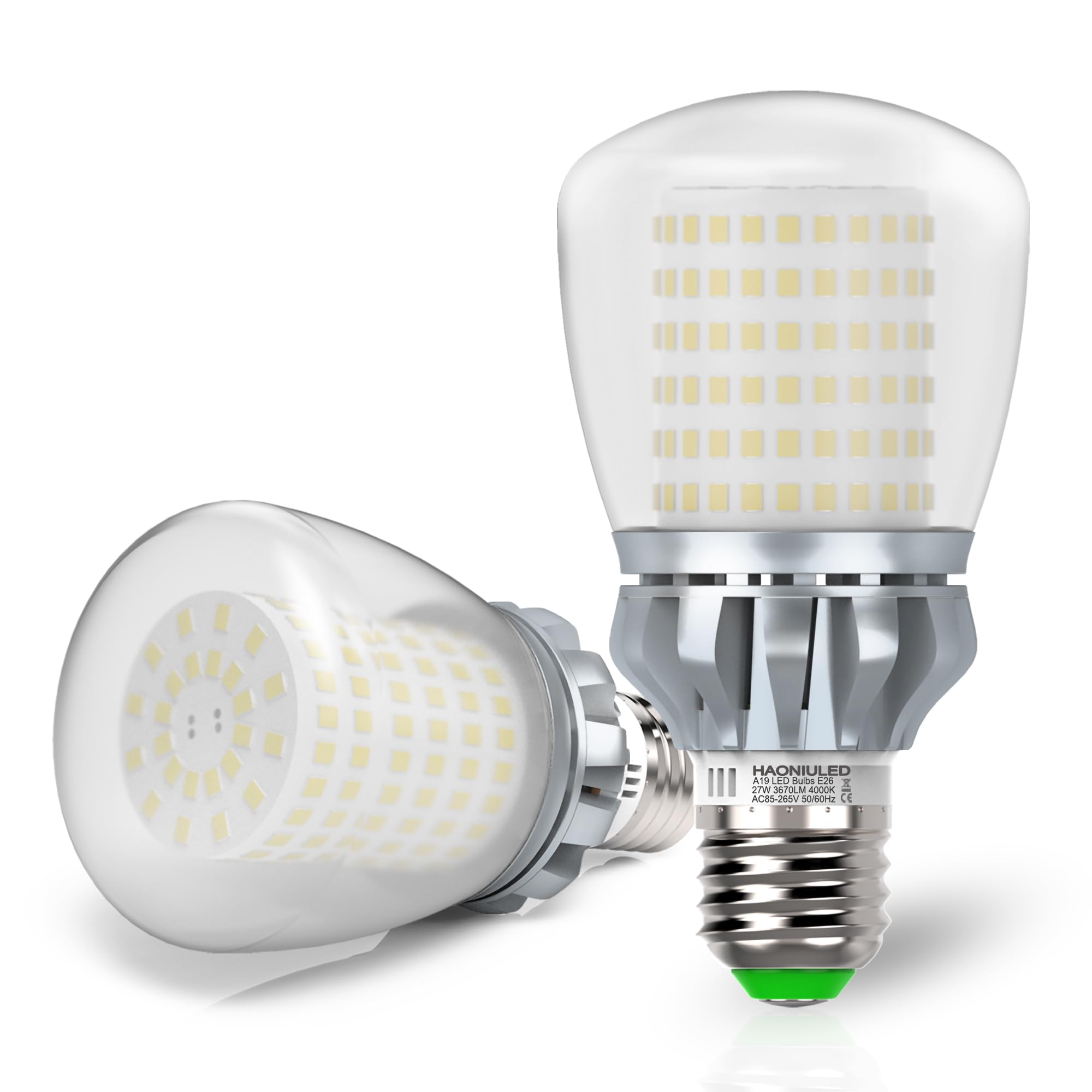 Haoniuled Led Light Bulbs A19 250 Watt Equivalent, Bright E26 Led Bulbs 3670Lm Neutral White 4000K, 27W Led Corn Light Bulb Non-