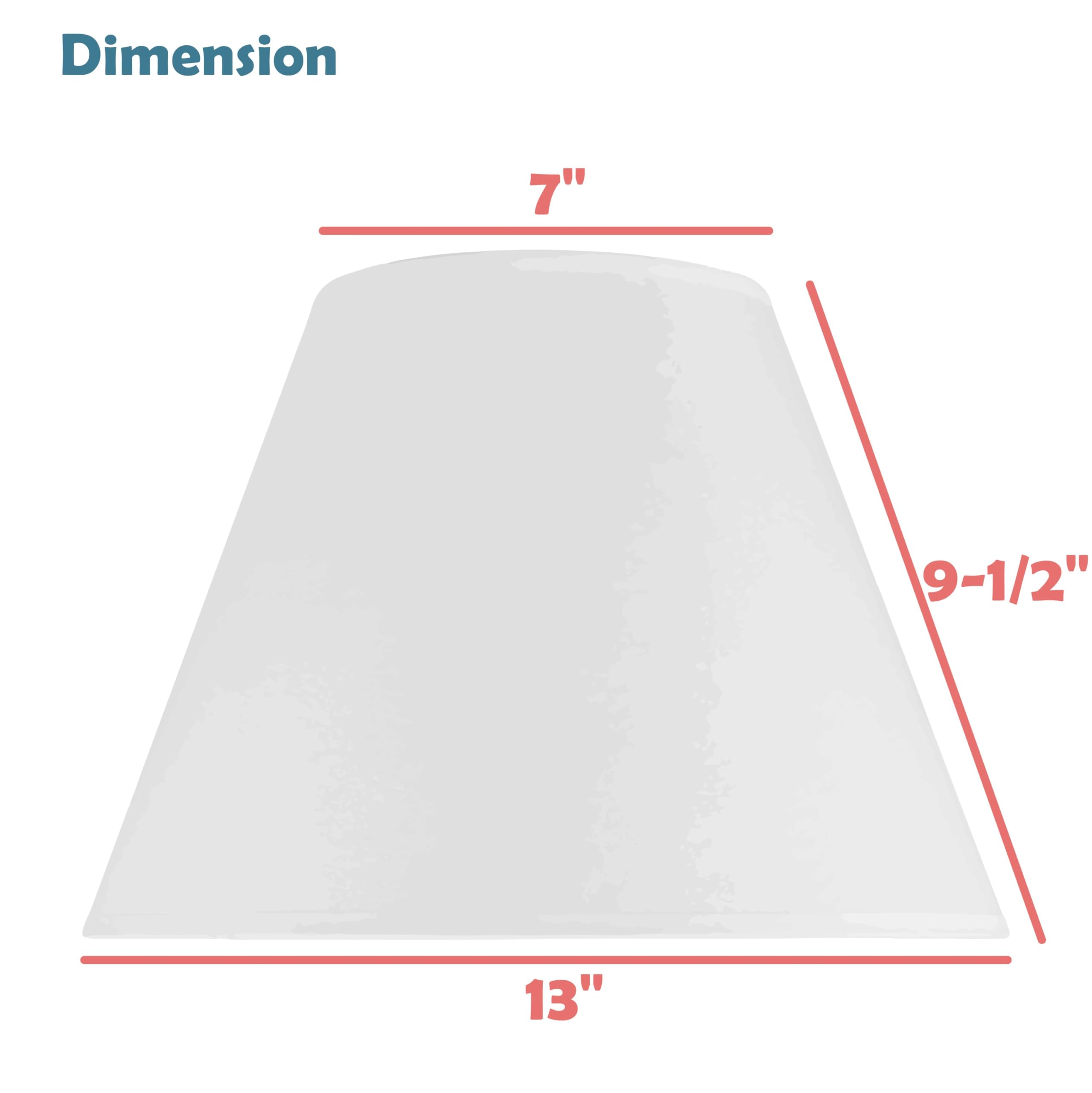 Aspen Creative Empire Shape Lamp Shade, White, 7in Top x 13in Bottom x 9.5in Slant Height, Model 32682