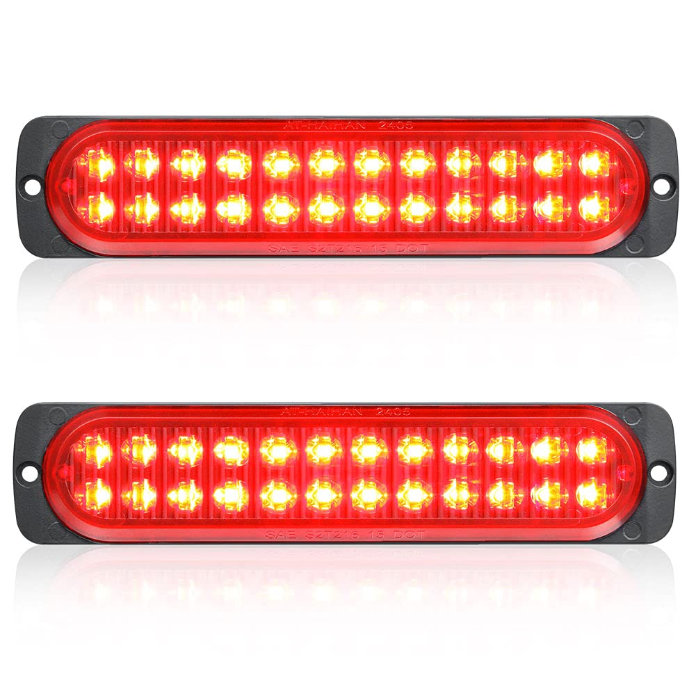 At-Haihan Pack Of 2 Aluminum Housing Red Led Trailer Stop Brake Turn Tail Lights 7.5 Inch, Dot Compliant Waterproof Surface Moun