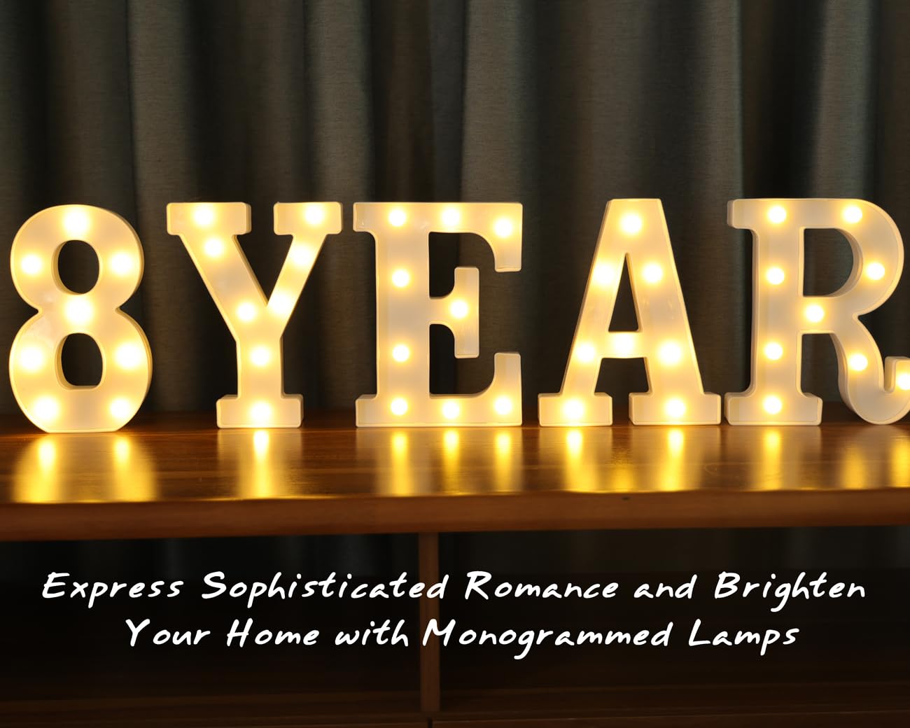 IFDGCTK Light Up Number 8 - Decorative LED Letter Light, Battery Powered, Warm Light, Plastic for Home Decor and Parties
