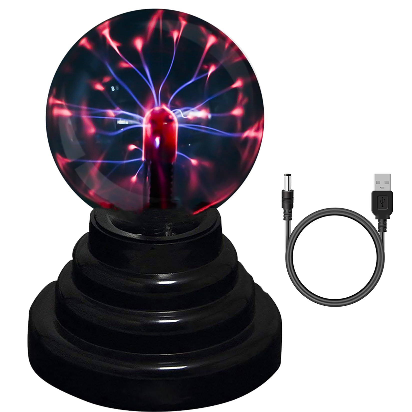 RioRand RR-USB-6IN Plasma Ball Lamp Light [Touch Sensitive] Nebula Sphere Globe Novelty Toy - USB or Battery Powered, 4 x 4 x 6