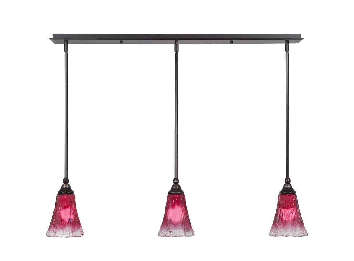Toltec Lighting 3 Light Linear Pendalier In Dark Granite (36-Dg-726)