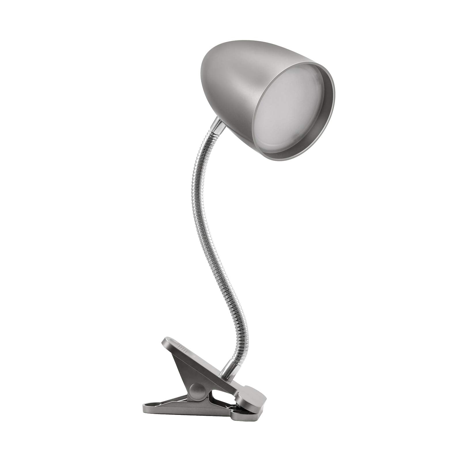 Energetic Lighting Desk Lamp, 3.5W 240 LM Gooseneck Clip Light, 4000K Cool White, Silver, Model MTSL1001BYS