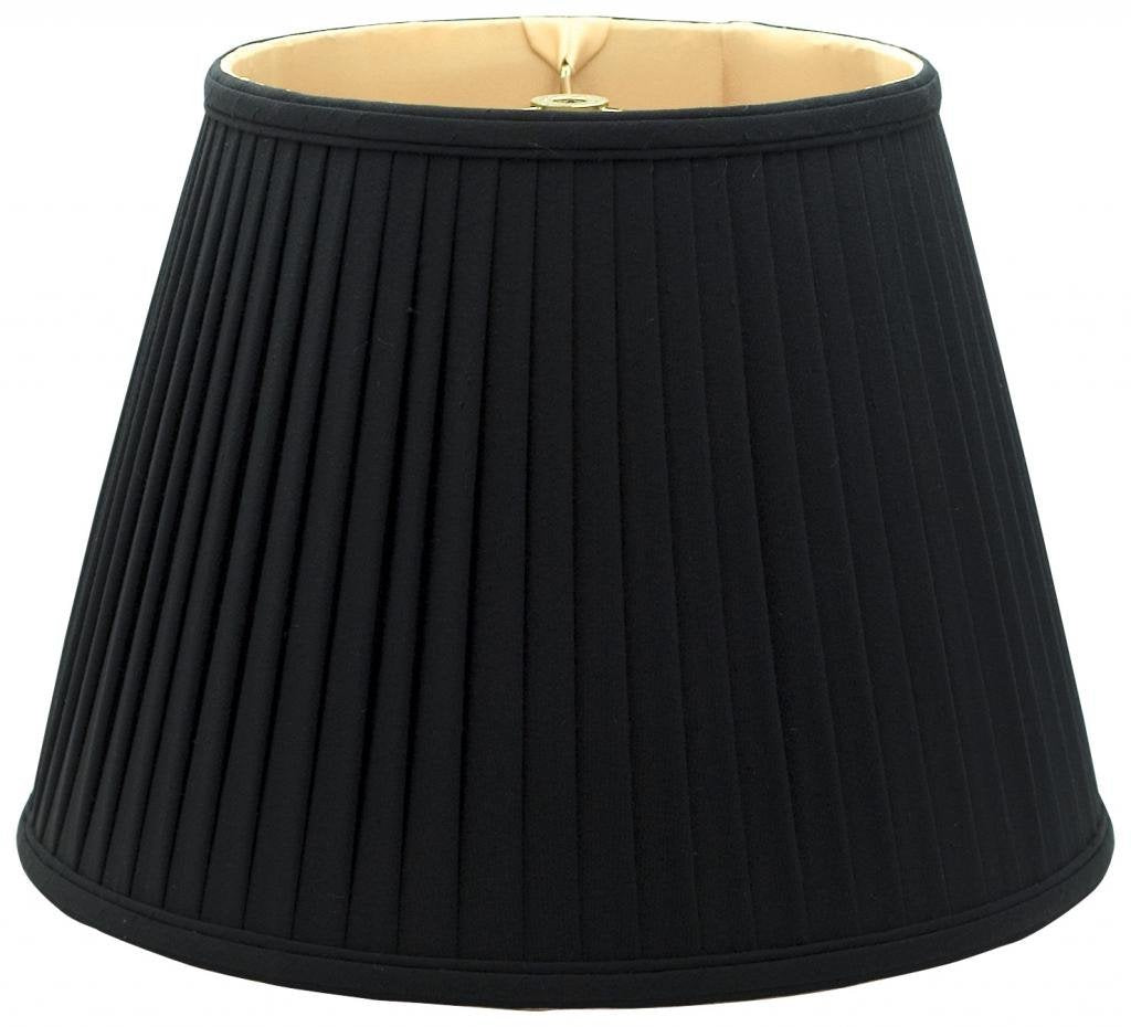 Royal Designs, Inc. Deep Empire Side Pleated Basic Lamp Shade, BS-729-14BLKGL, 9 x 14 x 10.5, Black with Gold