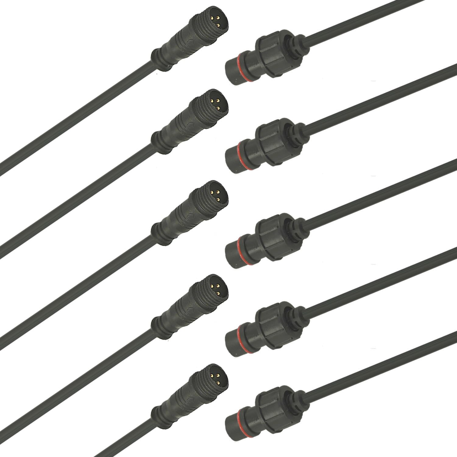 NEWNEWLIU 3Pin Waterproof Connector,3 Wire Electrical Connector,with 20AGW 20CM Male Female Plug LED Connector,for Car,Truck,Boa