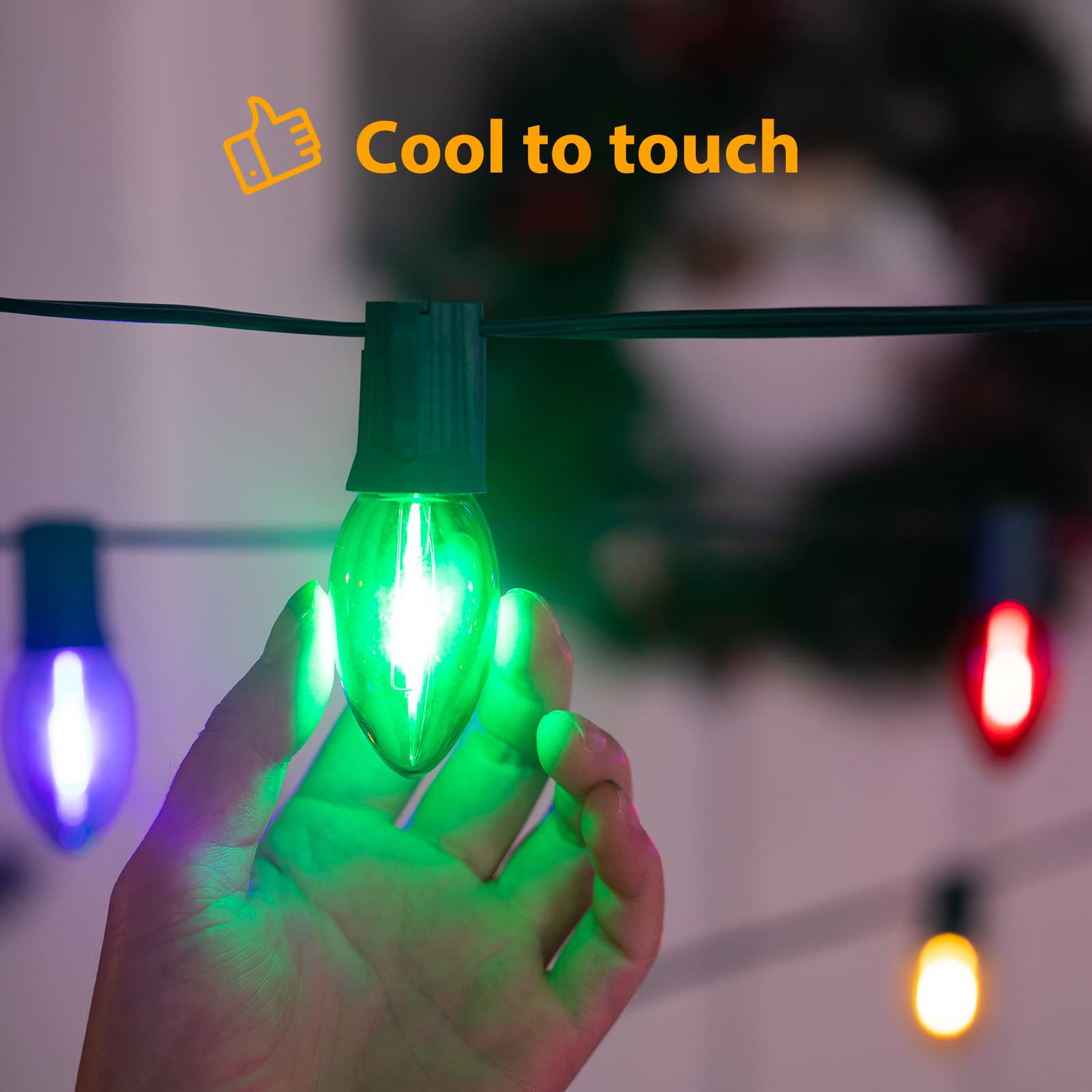 C7 Multicolor Led Christmas Light Bulb, Waterproof Replacement Bulbs For Outdoor Indoor Christmas String Lights, E12 Candelabra