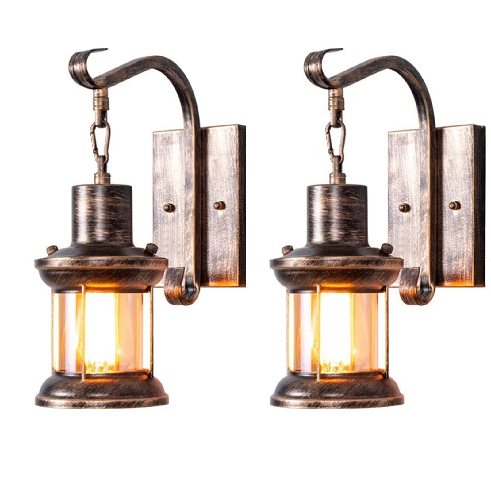 Industrial Style Battery Operated Wall Sconces Set Of 2,Rustic Wall Light Fixtures With Remote Control,Bronze Metal Wall Lamp Fo