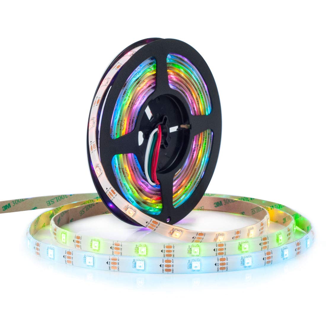 BTF-LIGHTING WS2812B LED Strip 16.4FT 150LED White IP65 Flexible Dream Color 5050SMD Individually Addressable